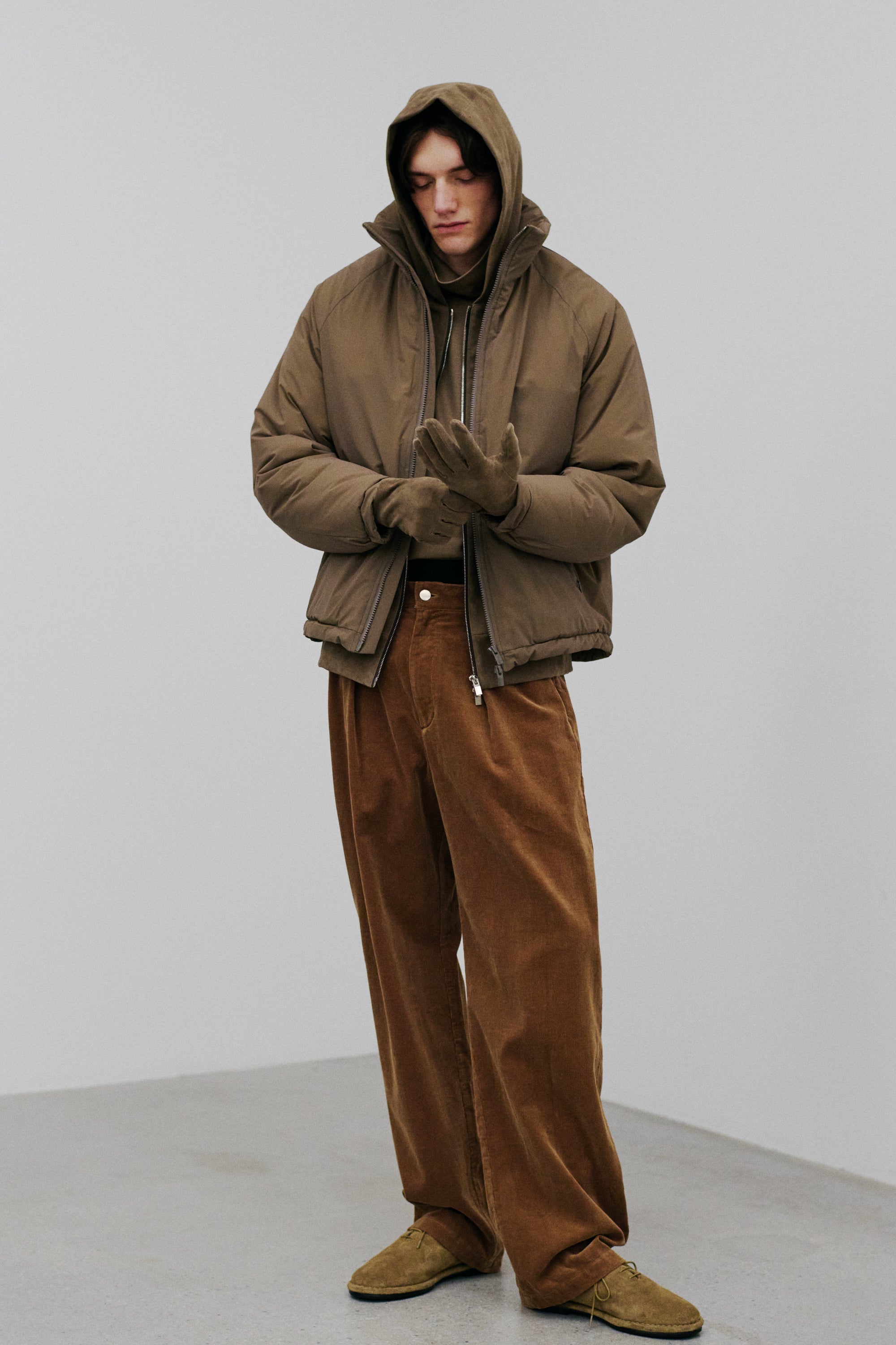 AB52-008 ナイロン2WAYストレッチクロス エクワックスジャケット