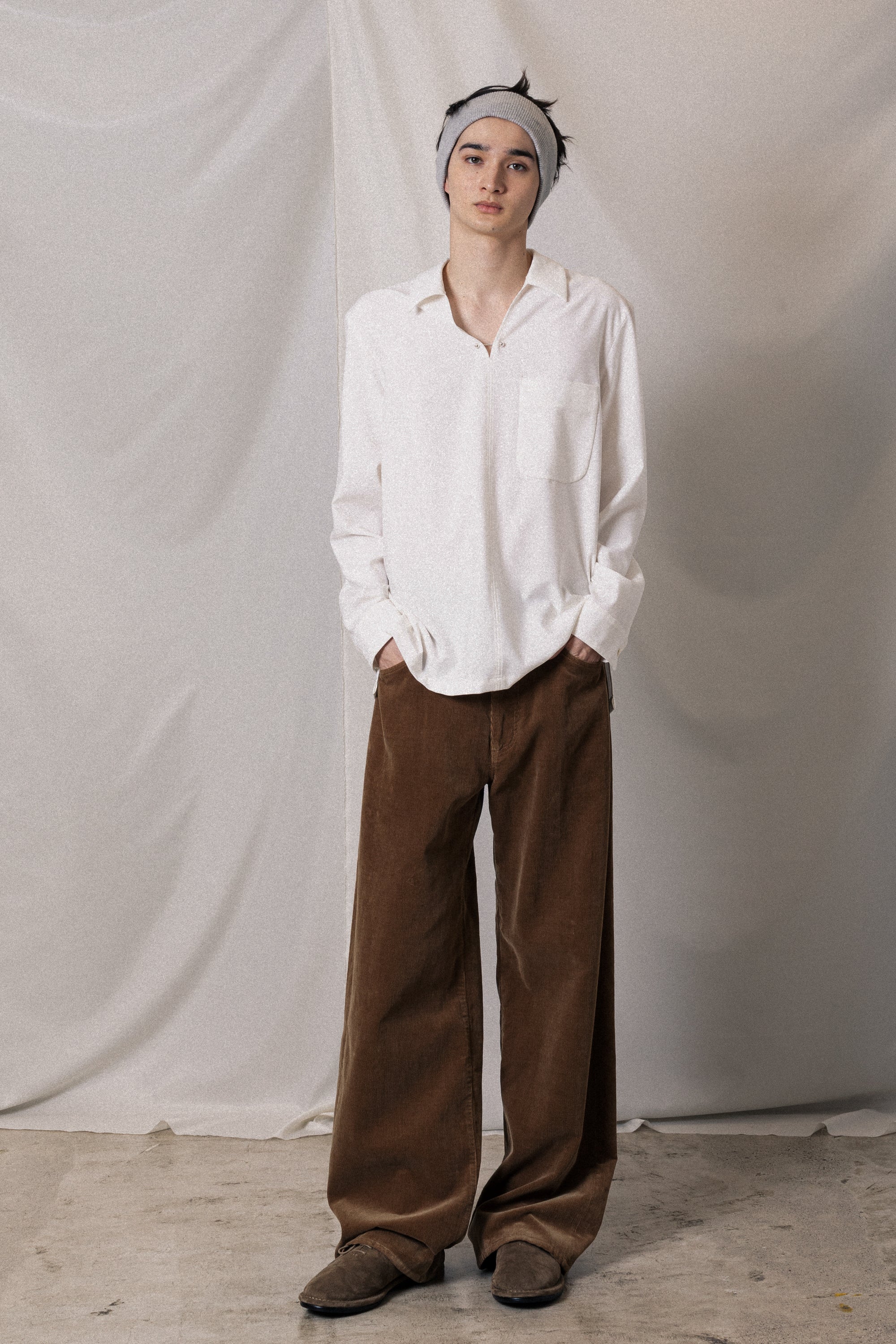 AS52-056 ポリエステル/レーヨンストレッチトロピカル スキッパー L/Sシャツ