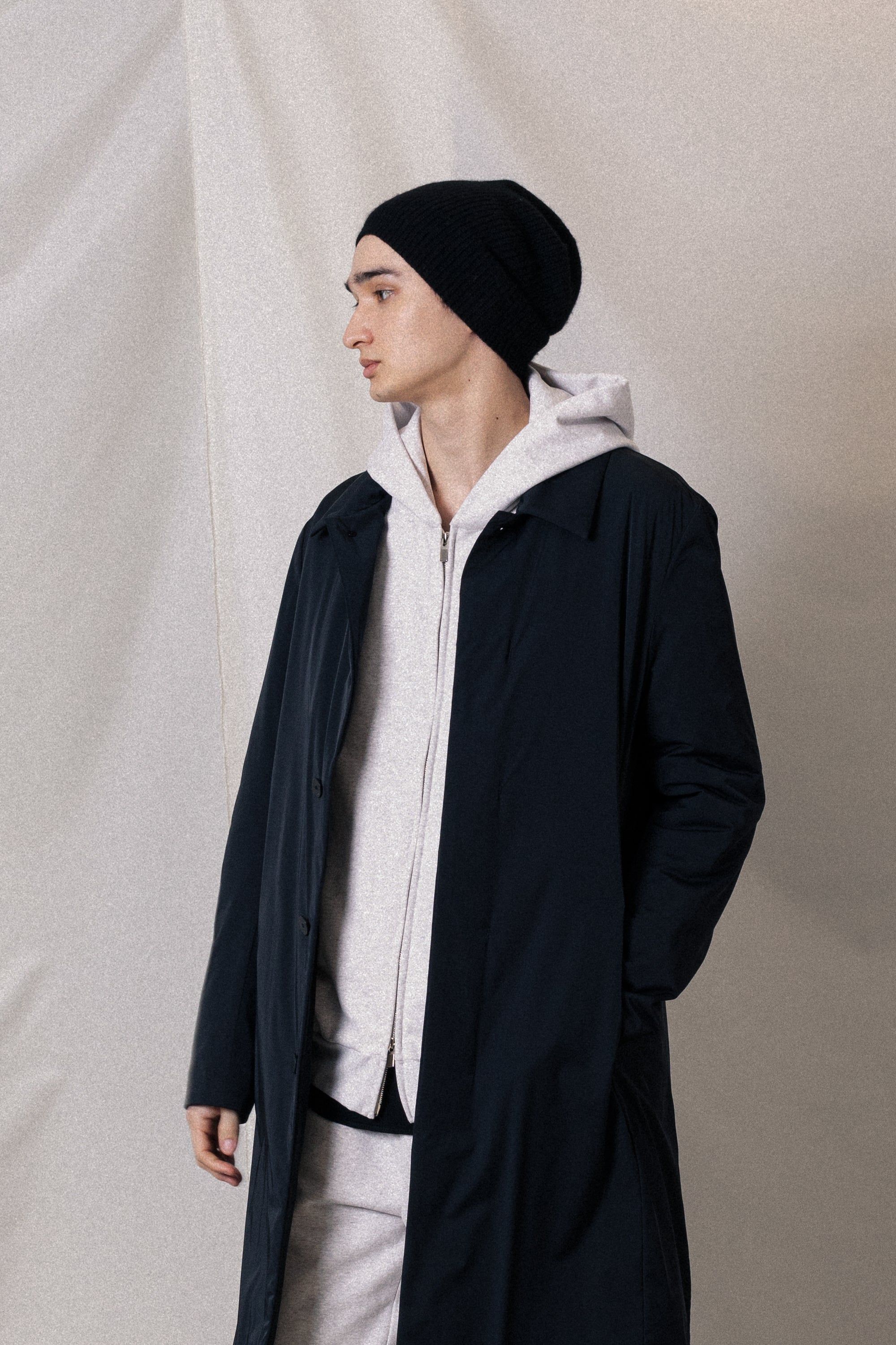 AC52-040 ナイロン2レイヤーストレッチ パディングバルマカーンコート