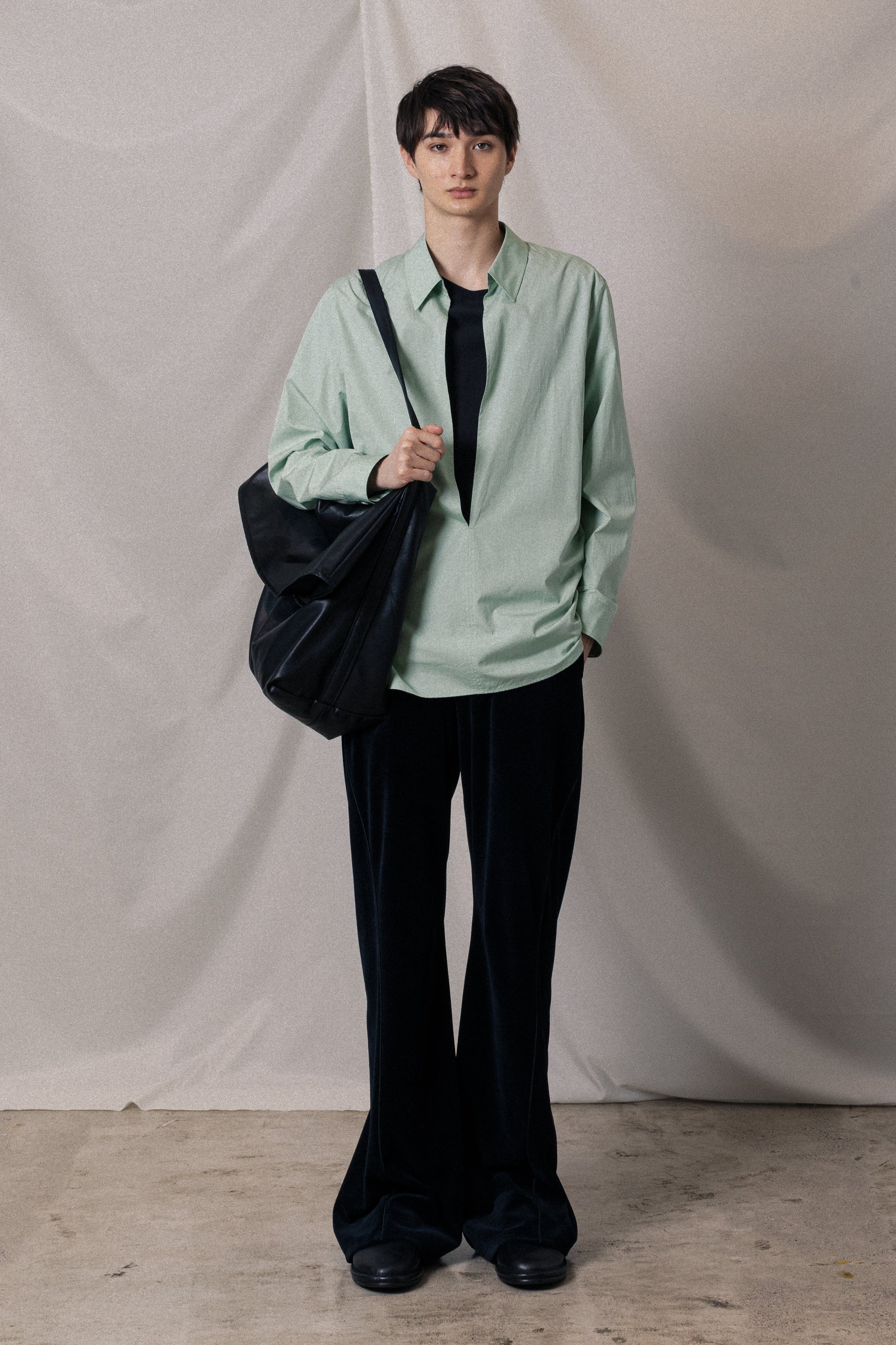 AP52-046 コットン/ポリエステルベロアジャージー 3Dトラックワイドパンツ