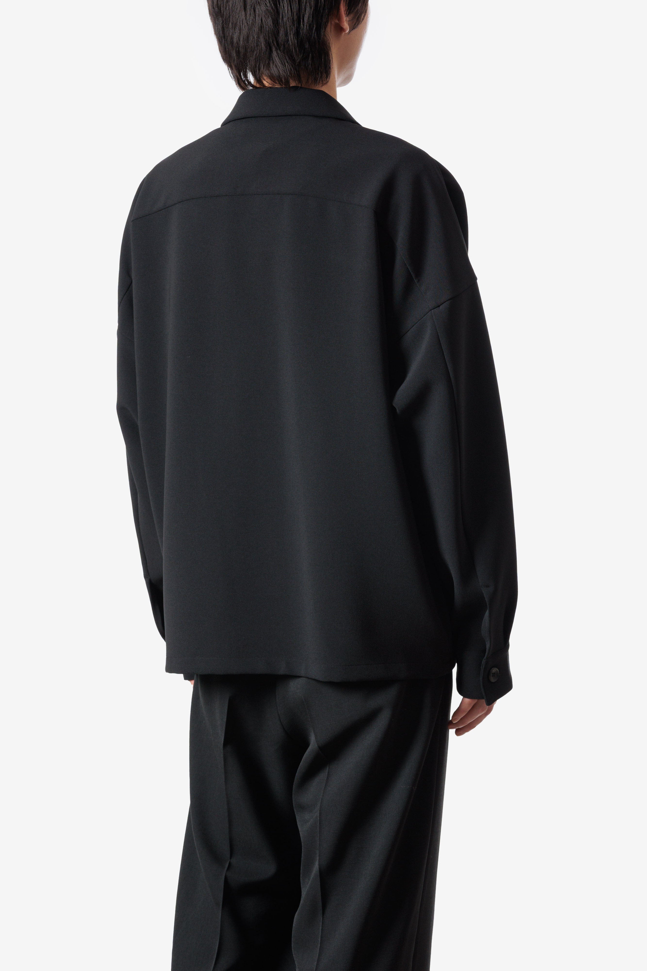 ポリエステルライトトロ オーバーサイズシャツブルゾン〔AB61-100〕