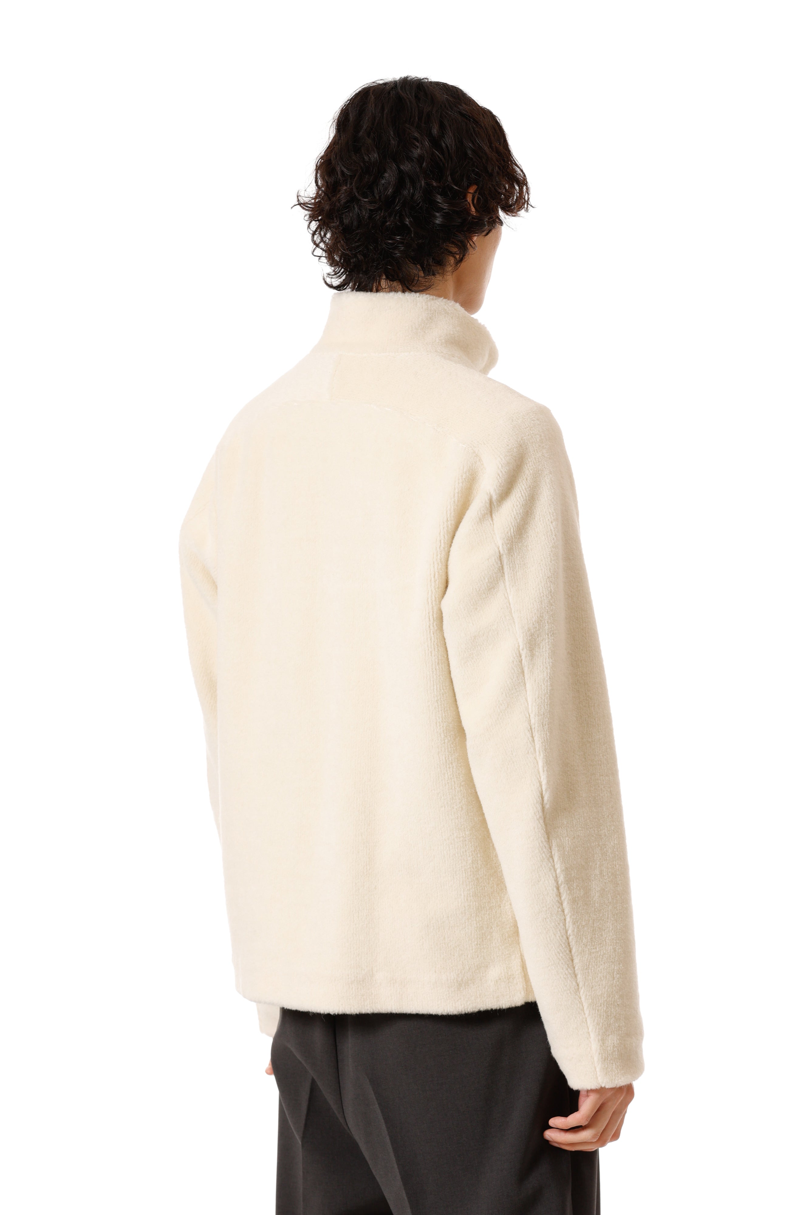 AB52-028 ウールアルパカボア ジップアップブルゾン