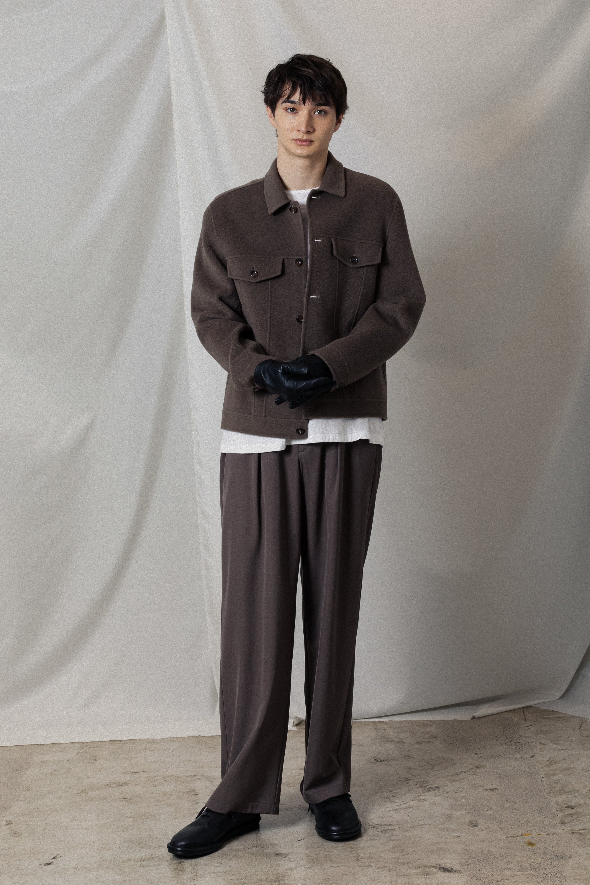 AB52-039 ウール/カシミヤダブルフェイスビーバー トラッカージャケット