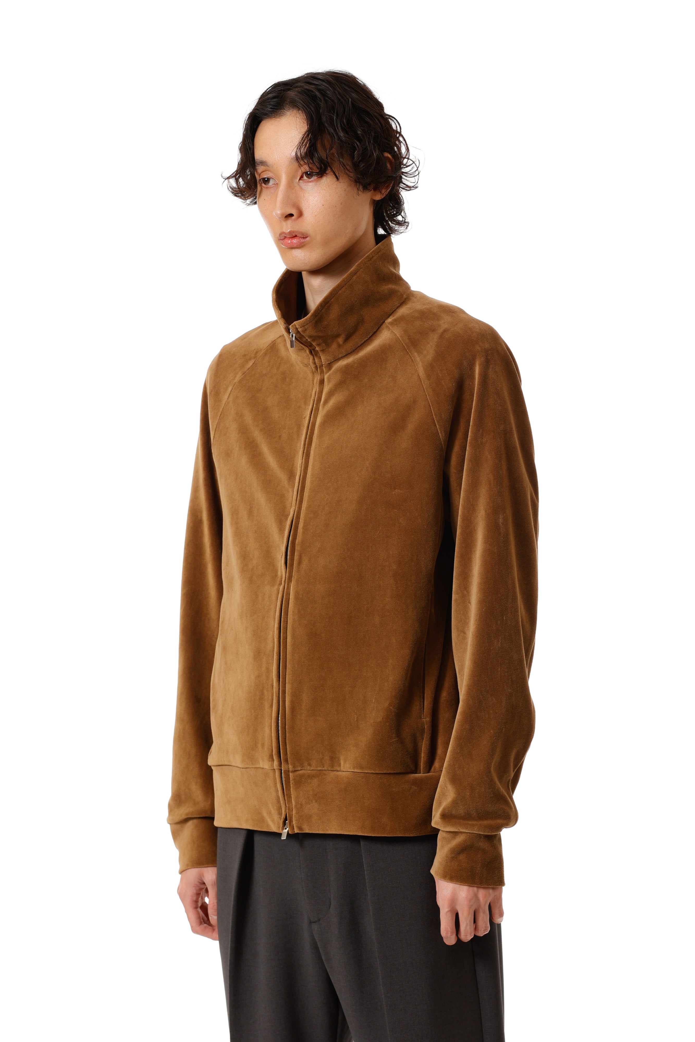 AB52-045 コットン/ポリエステルベロアジャージー トラックジャケット