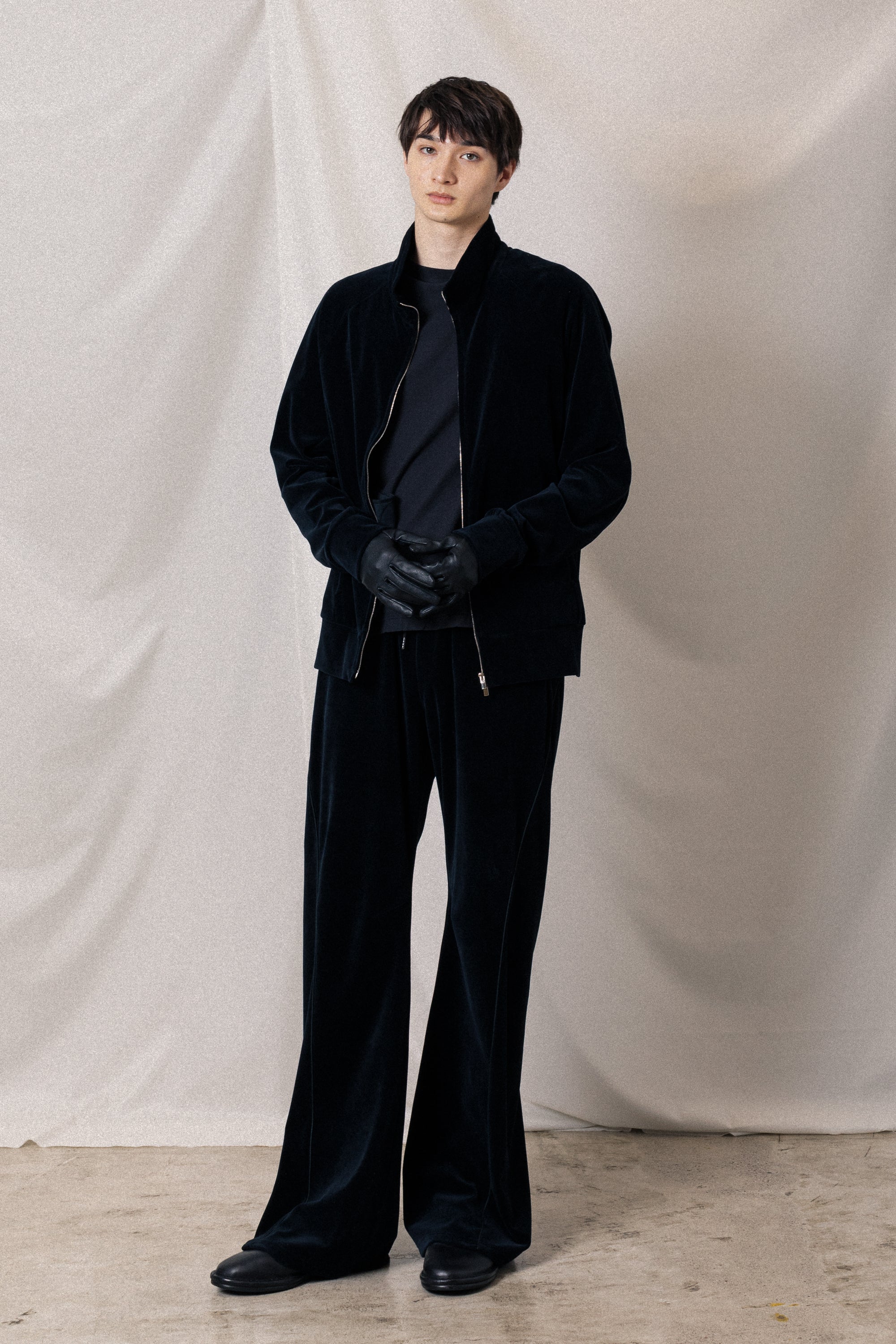 AB52-045 コットン/ポリエステルベロアジャージー トラックジャケット