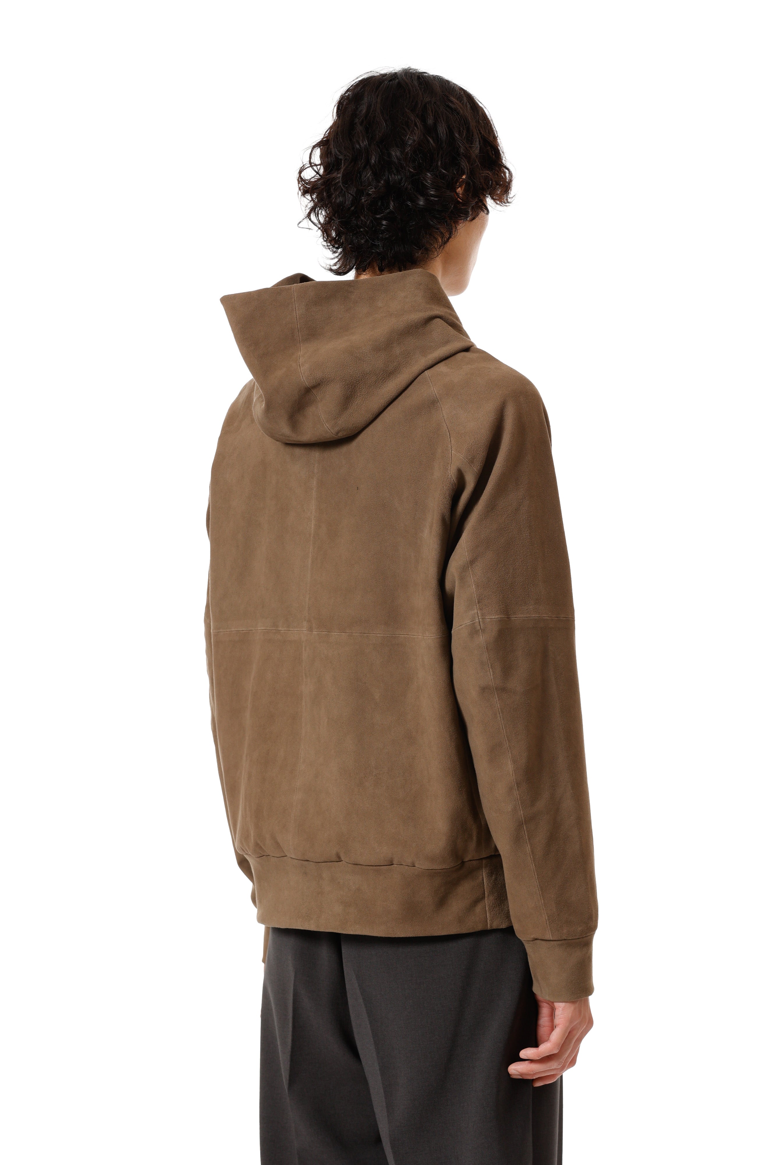 AB52-061 ストレッチシープレザー ジップアップフーディ