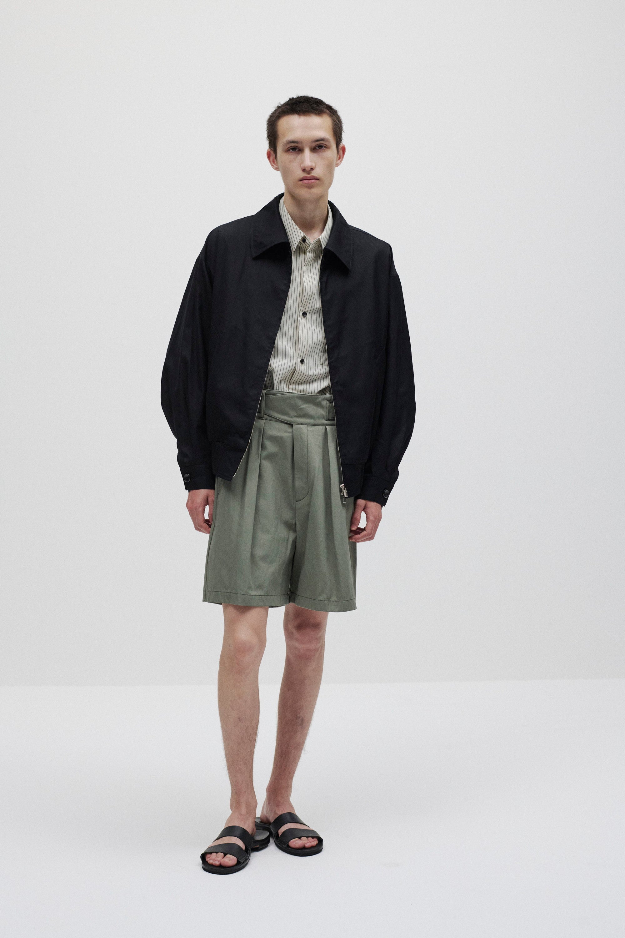 コットン/シルクギャバジン ハリントンジャケット〔AB61-041〕