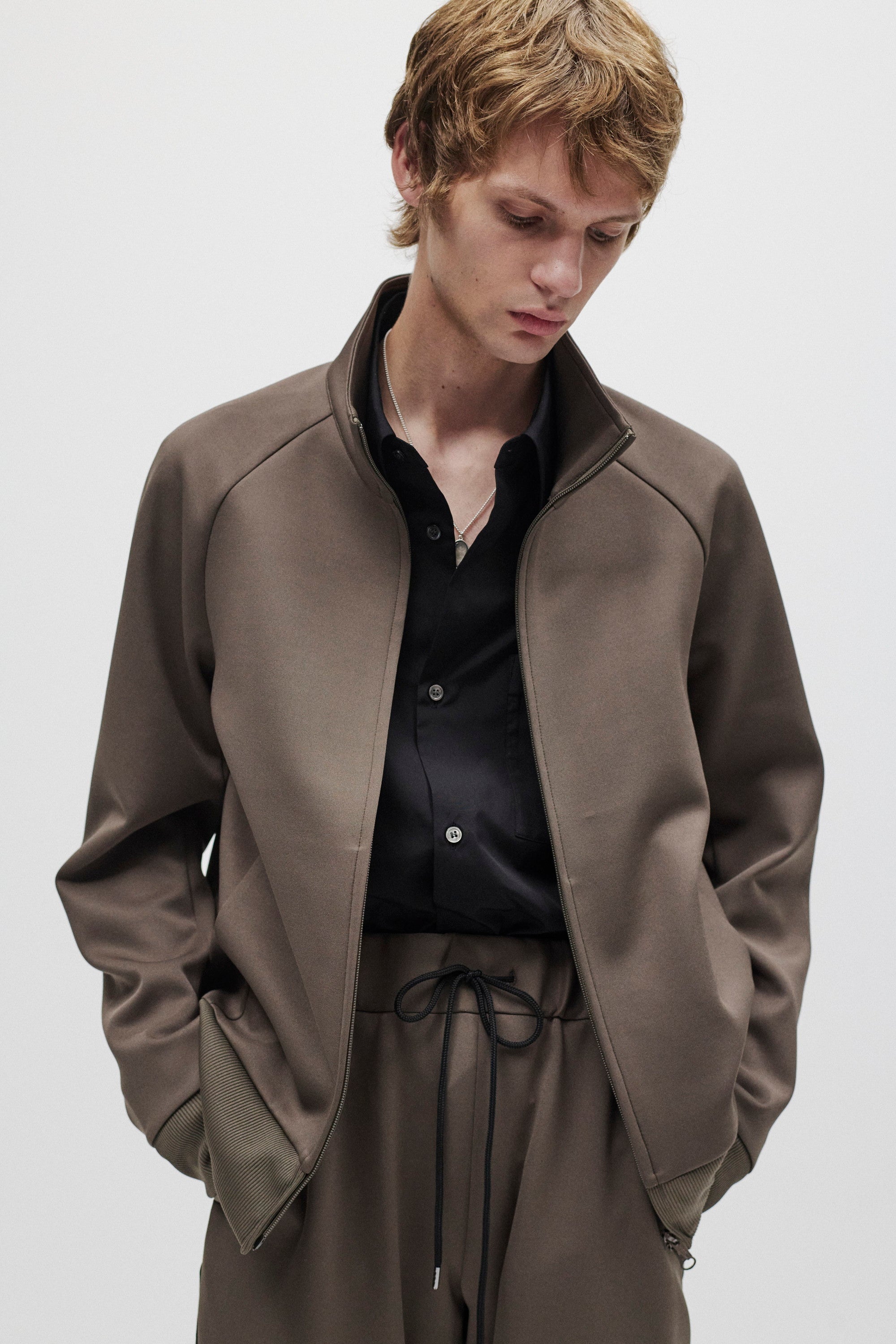 ポリエステルストレッチダブルニット トラックジャケット