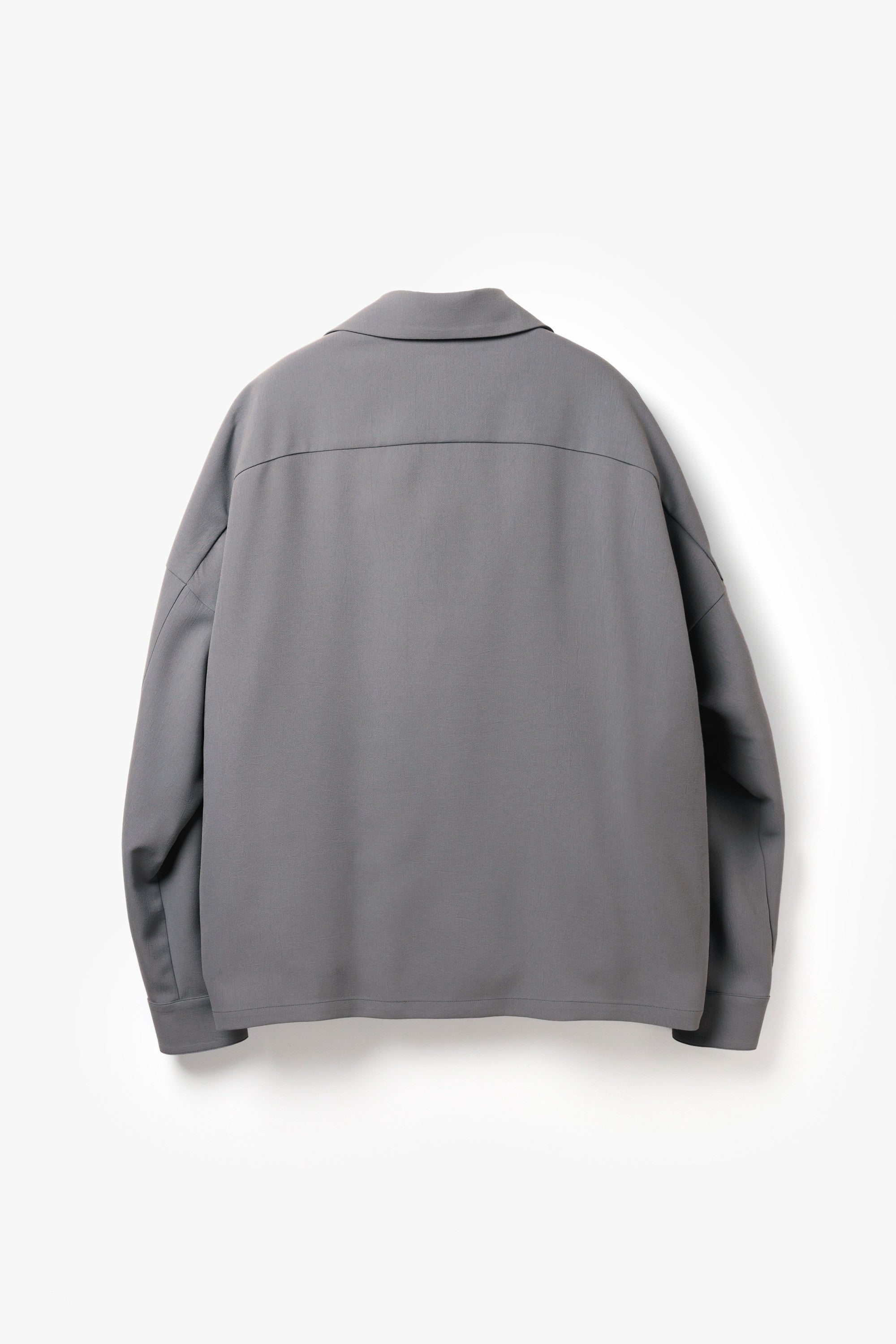 ポリエステルライトトロ オーバーサイズシャツブルゾン〔AB61-100〕