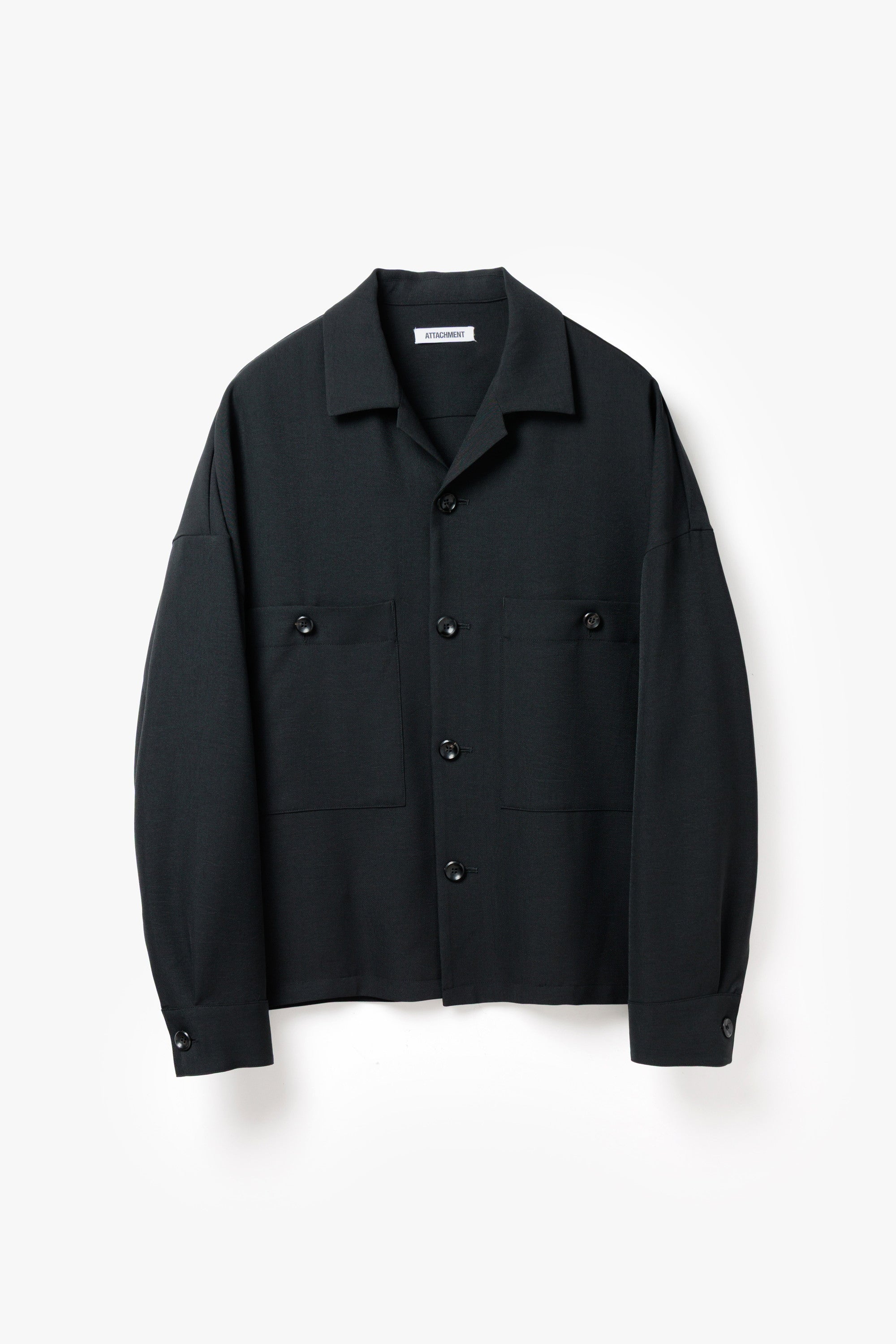 ポリエステルライトトロ オーバーサイズシャツブルゾン〔AB61-100〕