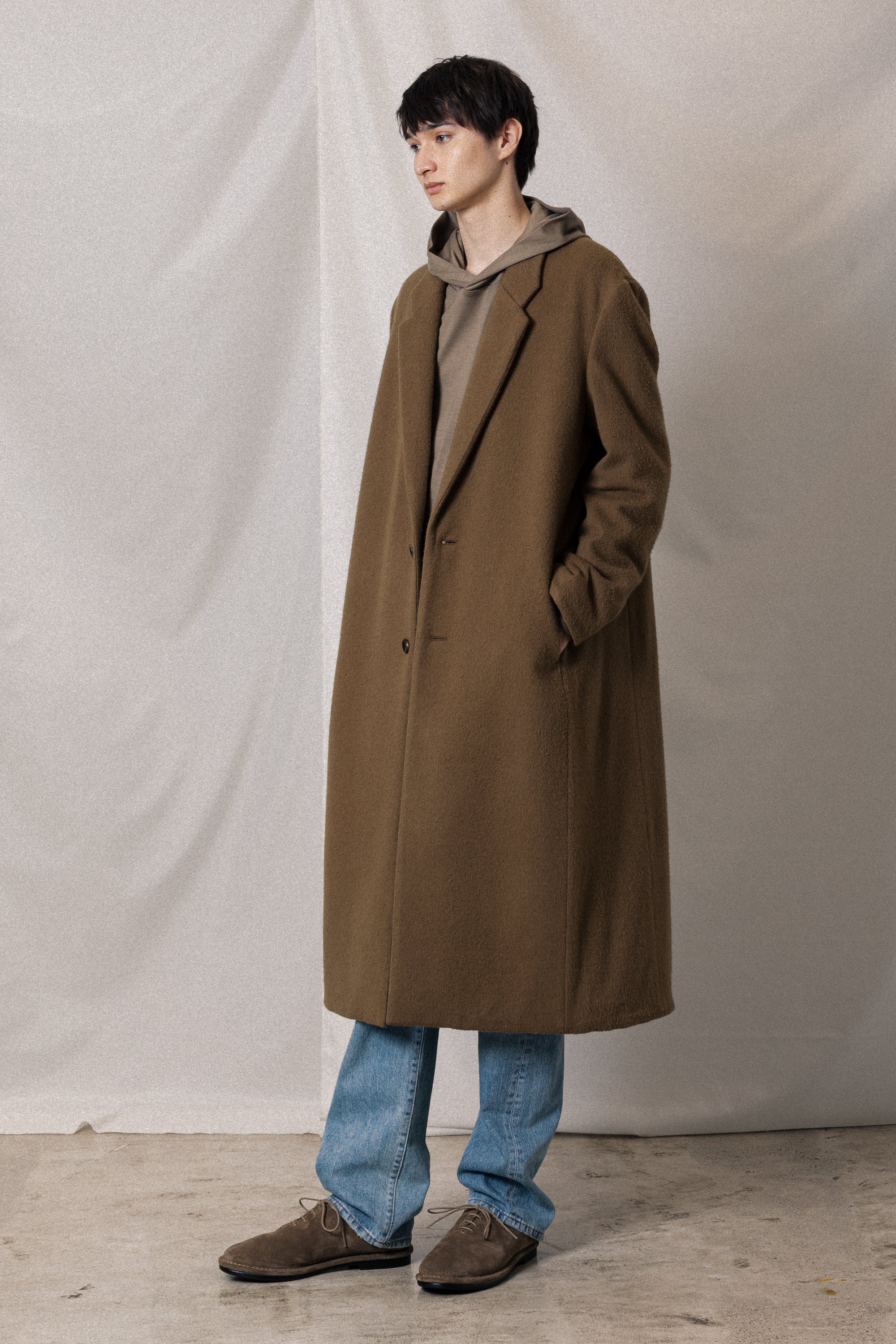 AC52-009 ウールシャギー パディングチェスターコート