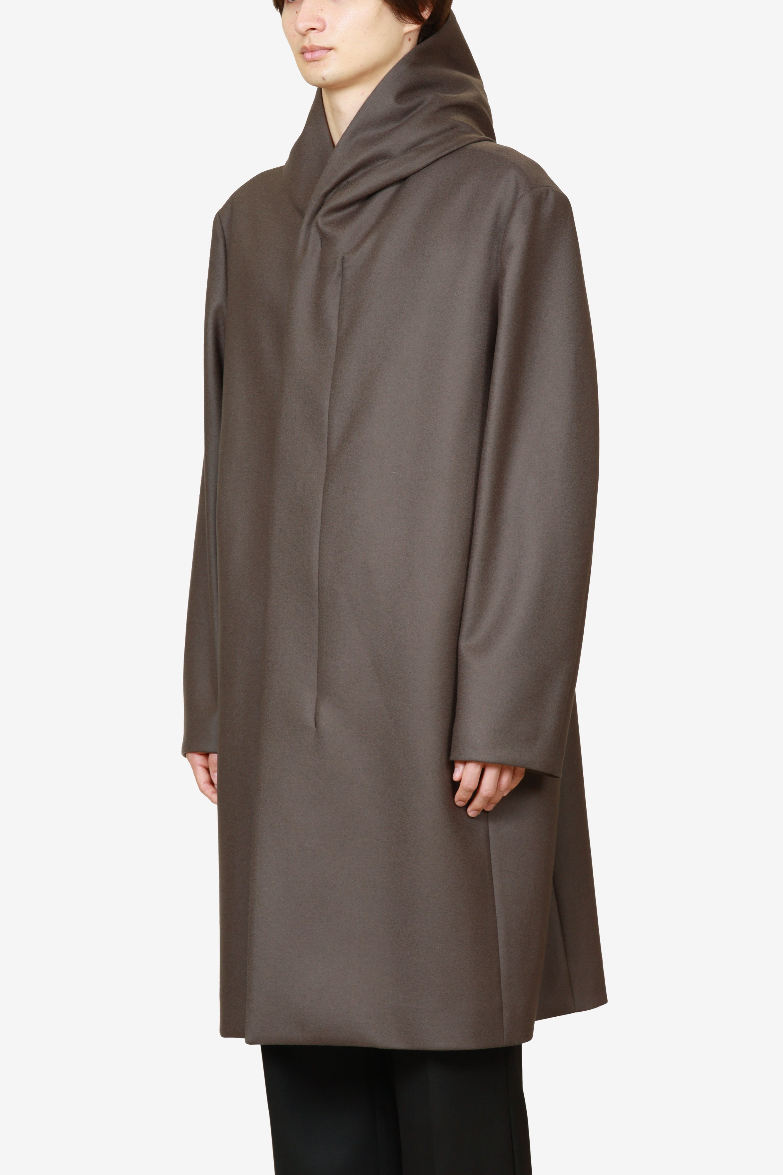 限定商品 AC52-118 ウールダブルメルトン ジップアップフーデットコート