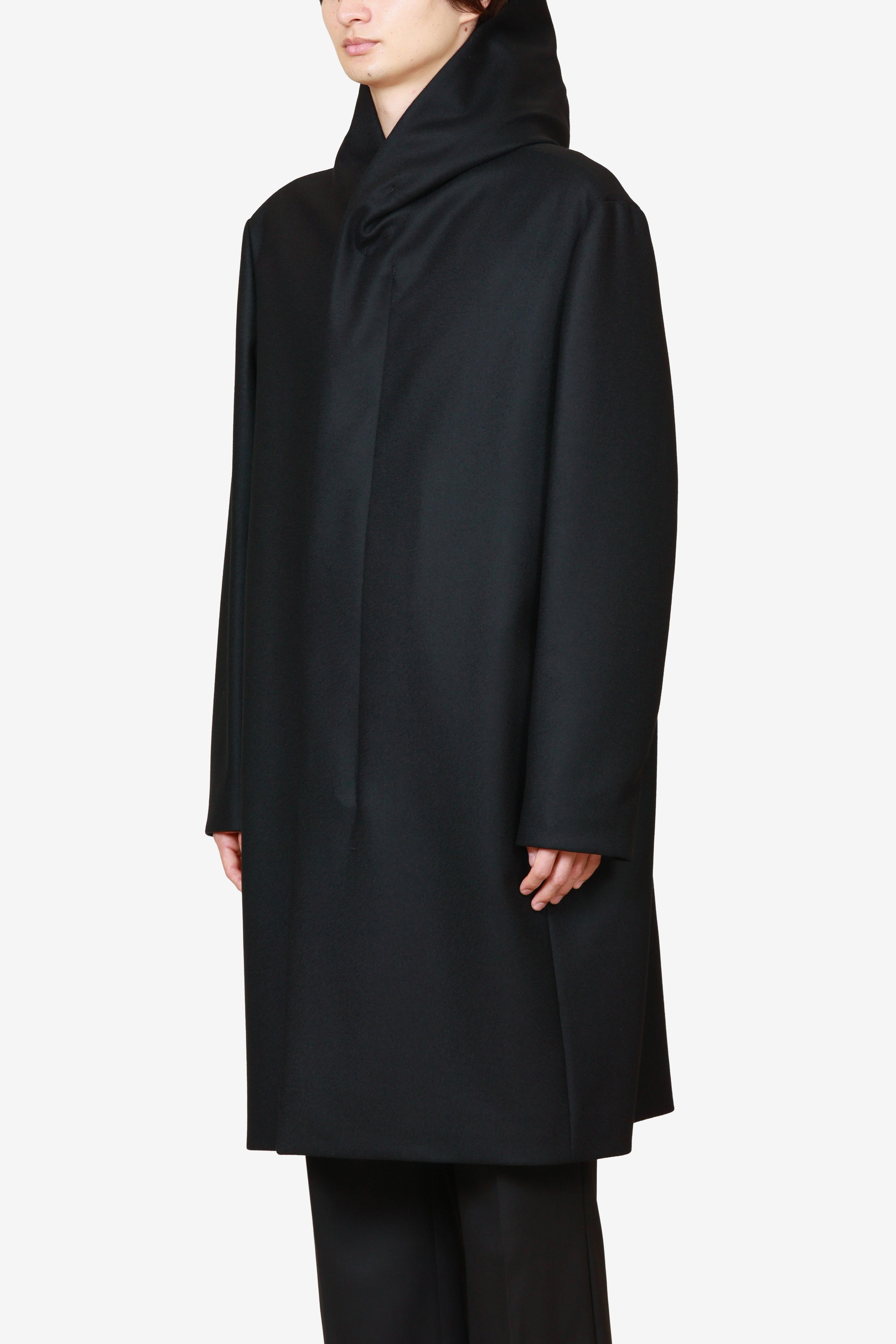 限定商品 AC52-118 ウールダブルメルトン ジップアップフーデットコート