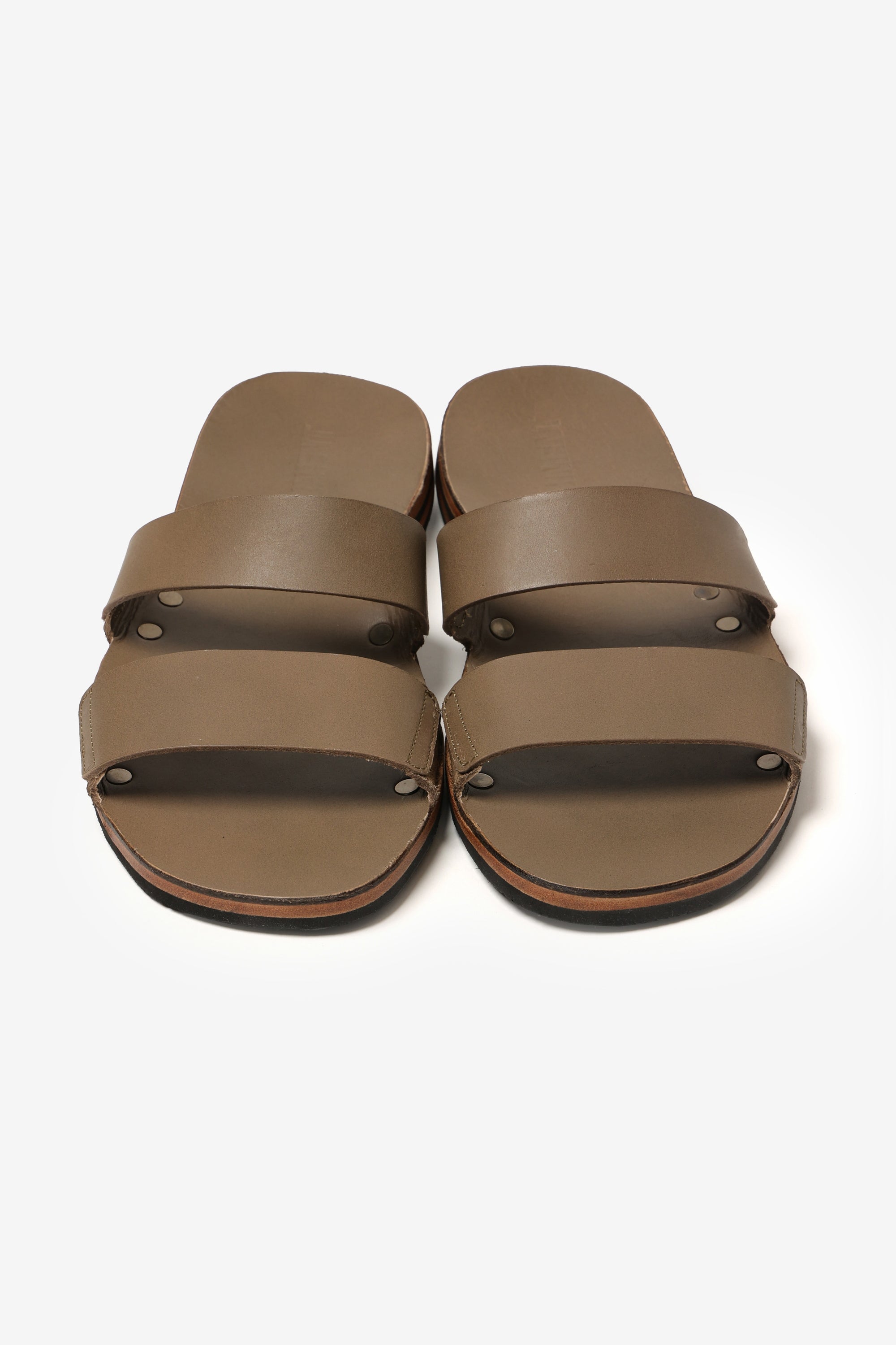 スムースレザー スライドサンダル