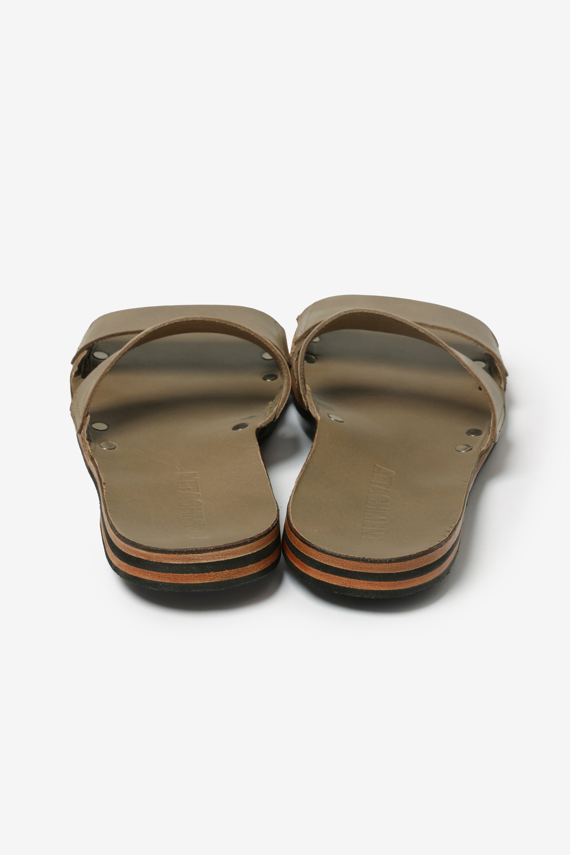 スムースレザー スライドサンダル