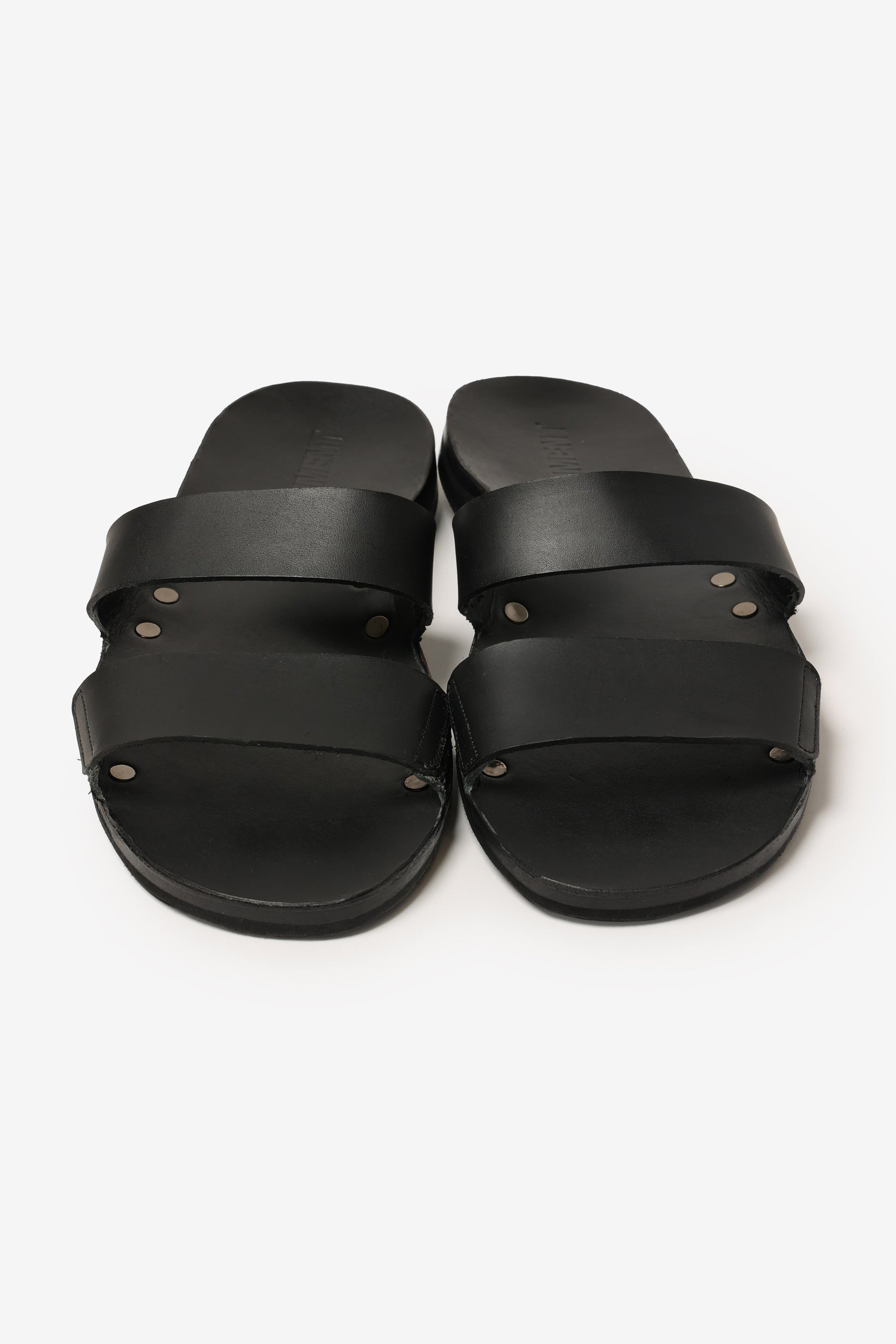 スムースレザー スライドサンダル