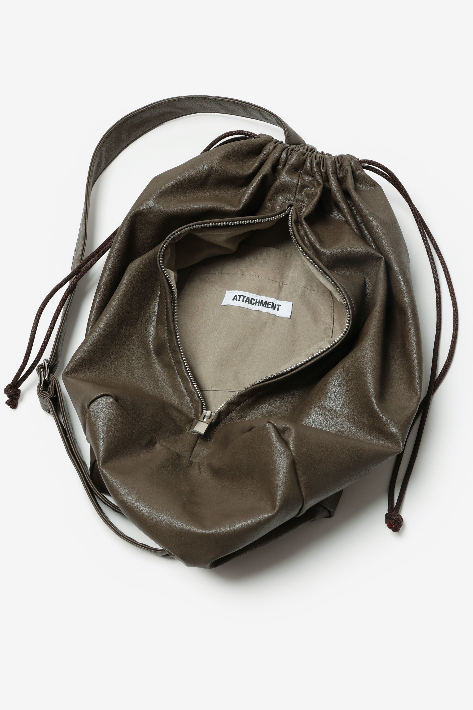 シンセティックレザー バケットバッグ