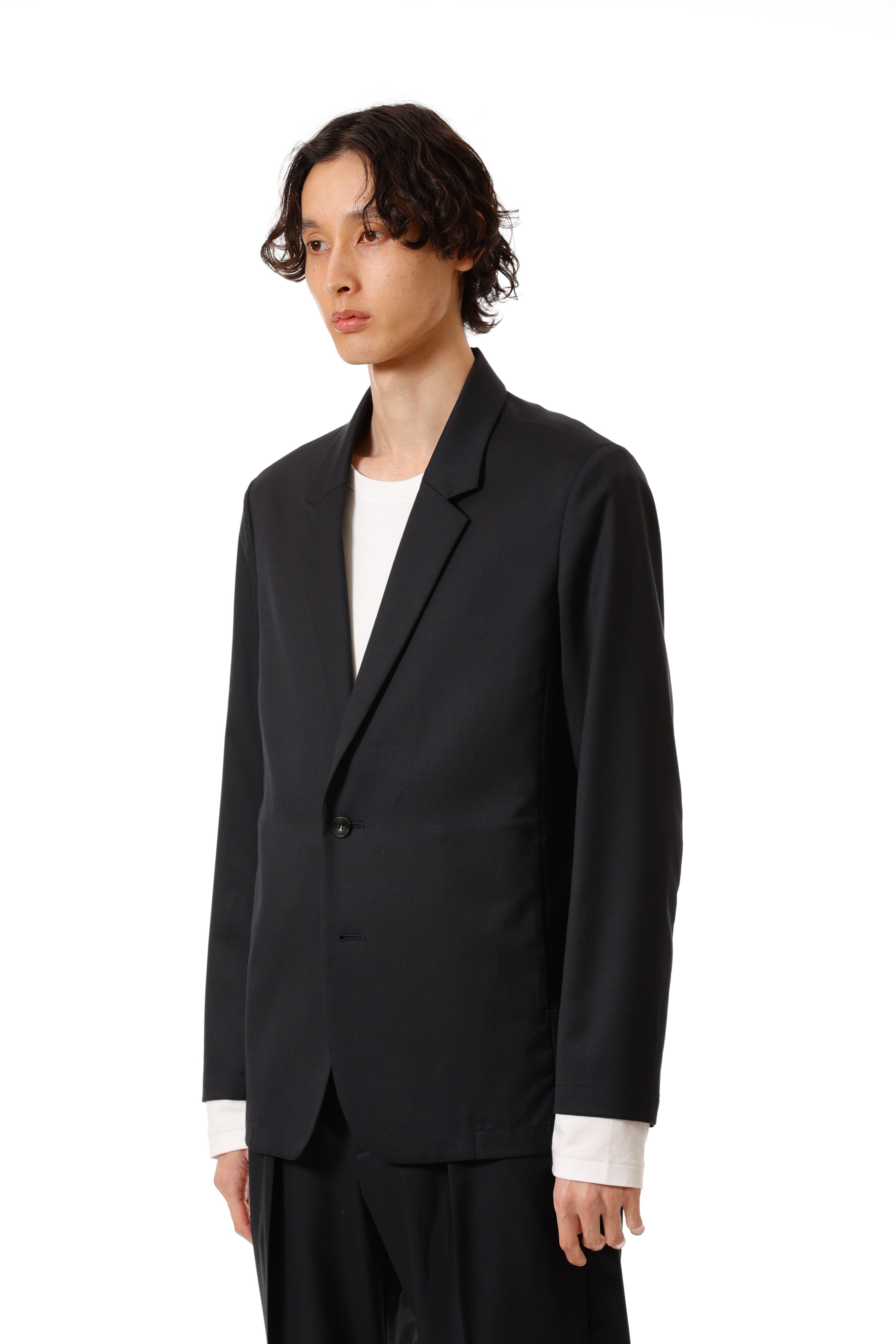 AG52-076 ポリエステル/ウール/シルクギャバジン 2Bジャケット