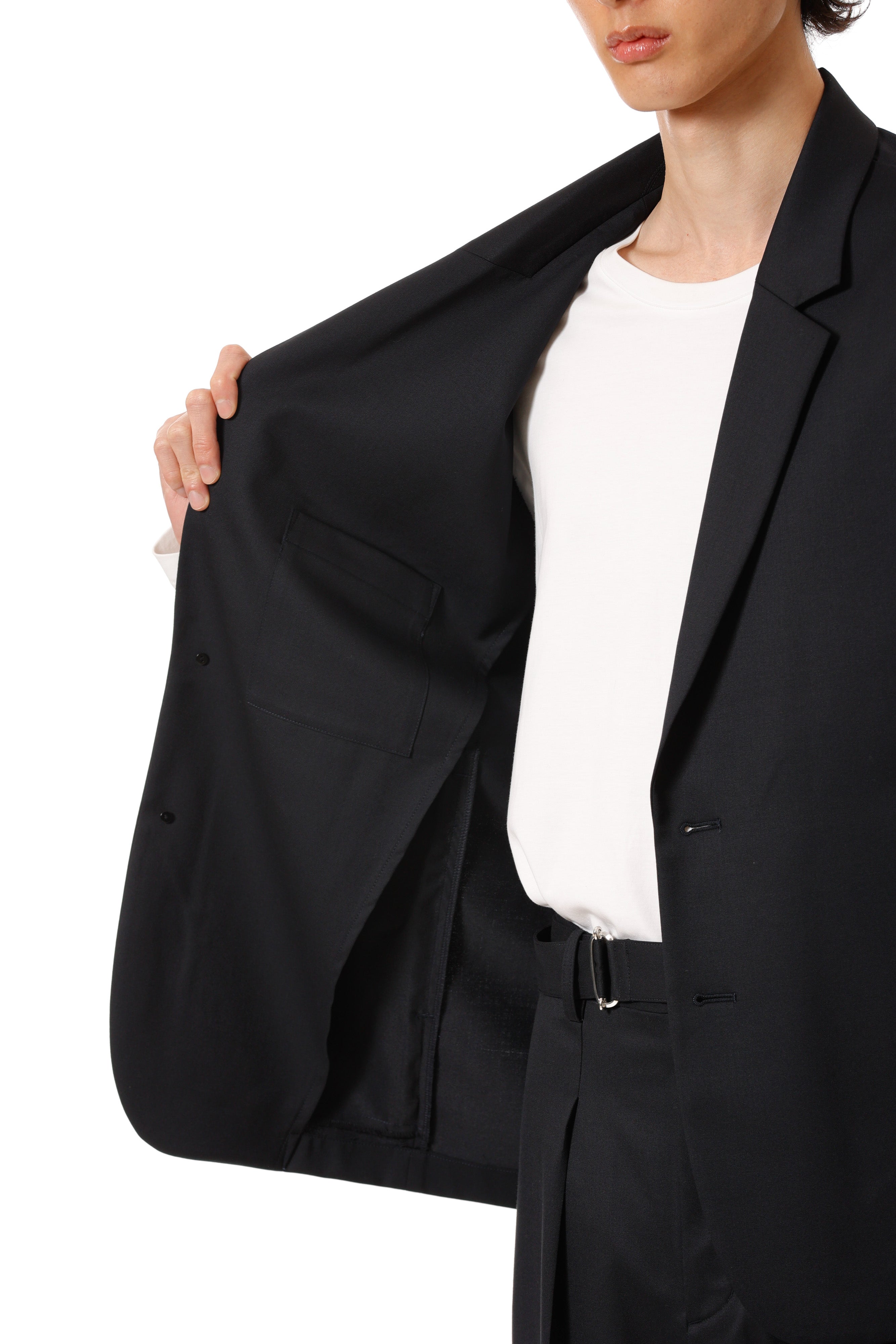 AG52-076 ポリエステル/ウール/シルクギャバジン 2Bジャケット