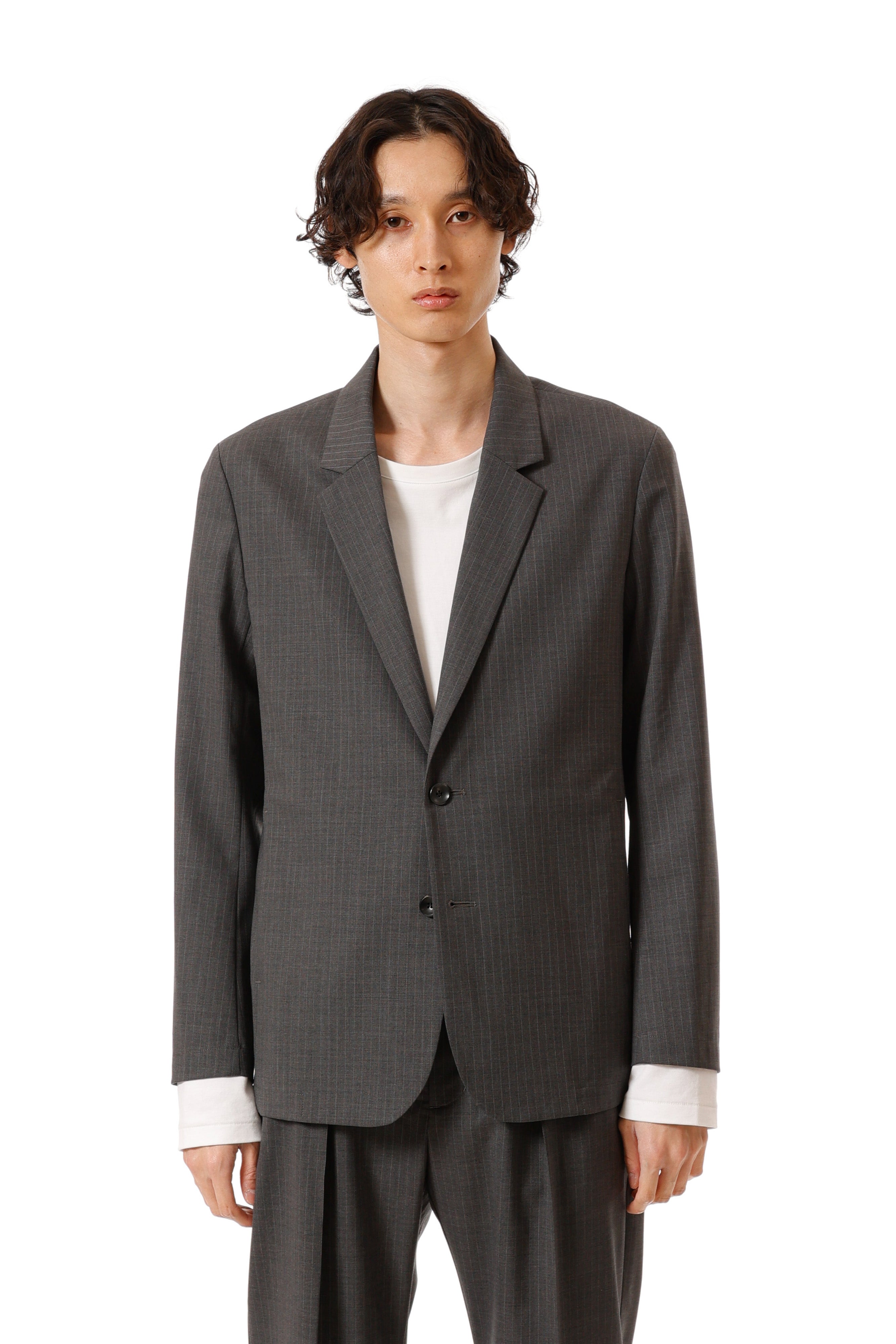 AG52-076 ポリエステル/ウール/シルクギャバジン 2Bジャケット