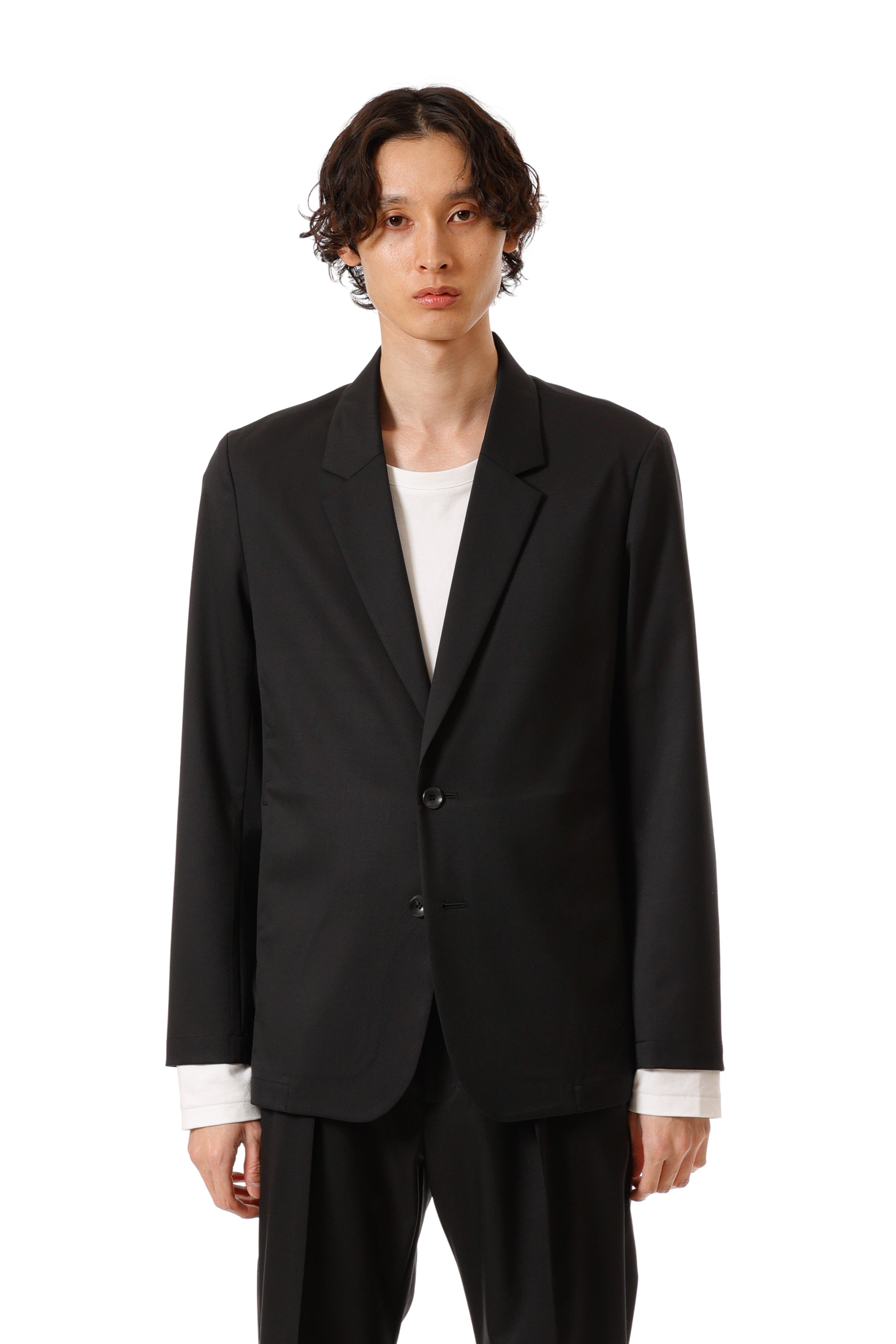 AG52-076 ポリエステル/ウール/シルクギャバジン 2Bジャケット