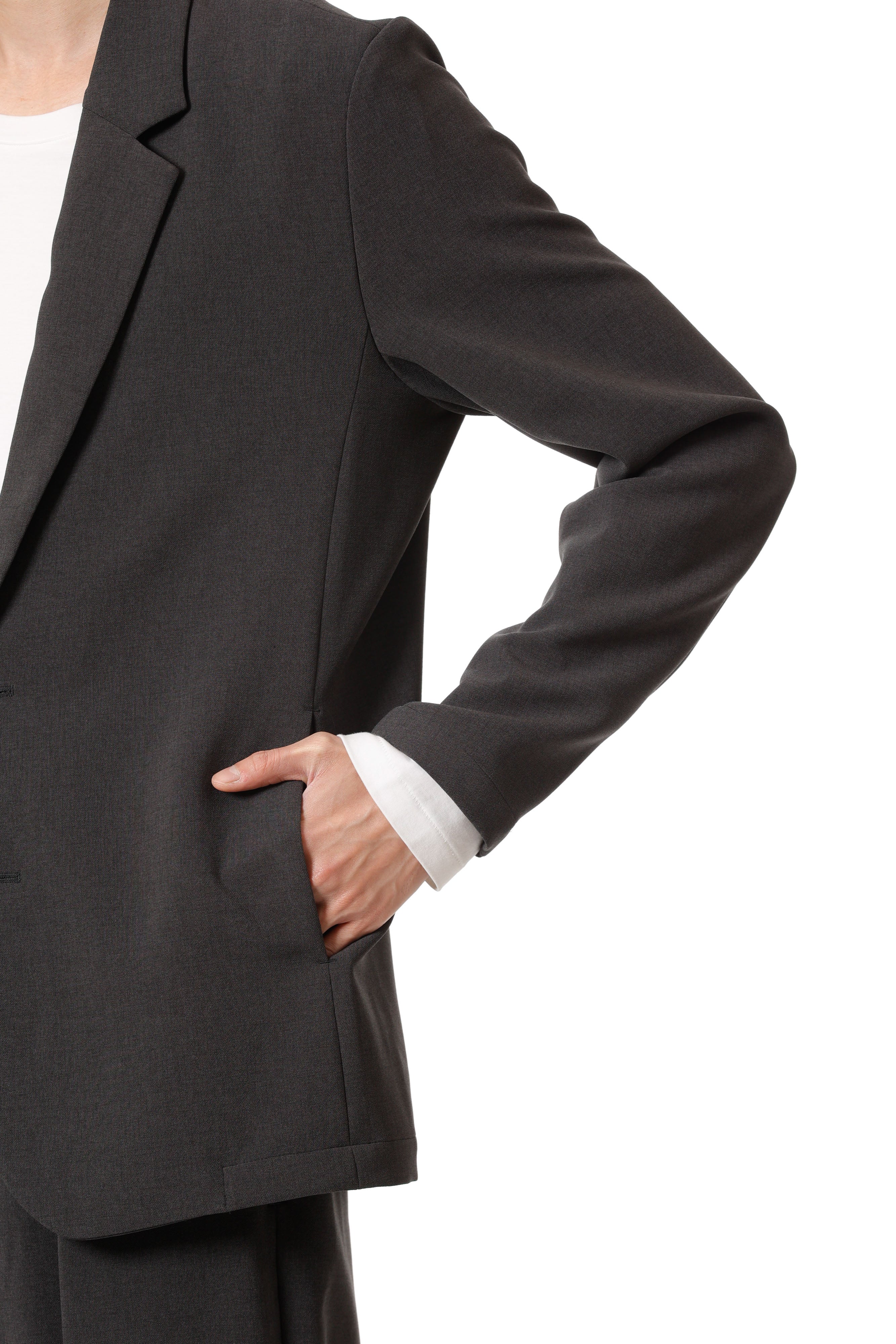 AG52-077 ポリエステルストレッチダブルクロス 2Bジャケット