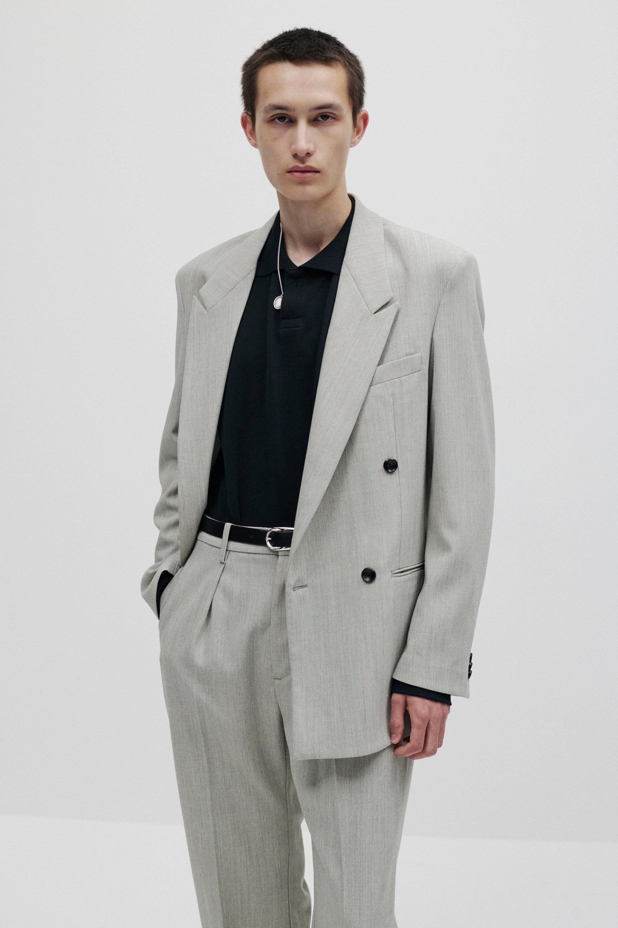 ハイツイストウールギャバジンキャンバス ダブルブレステッドジャケット