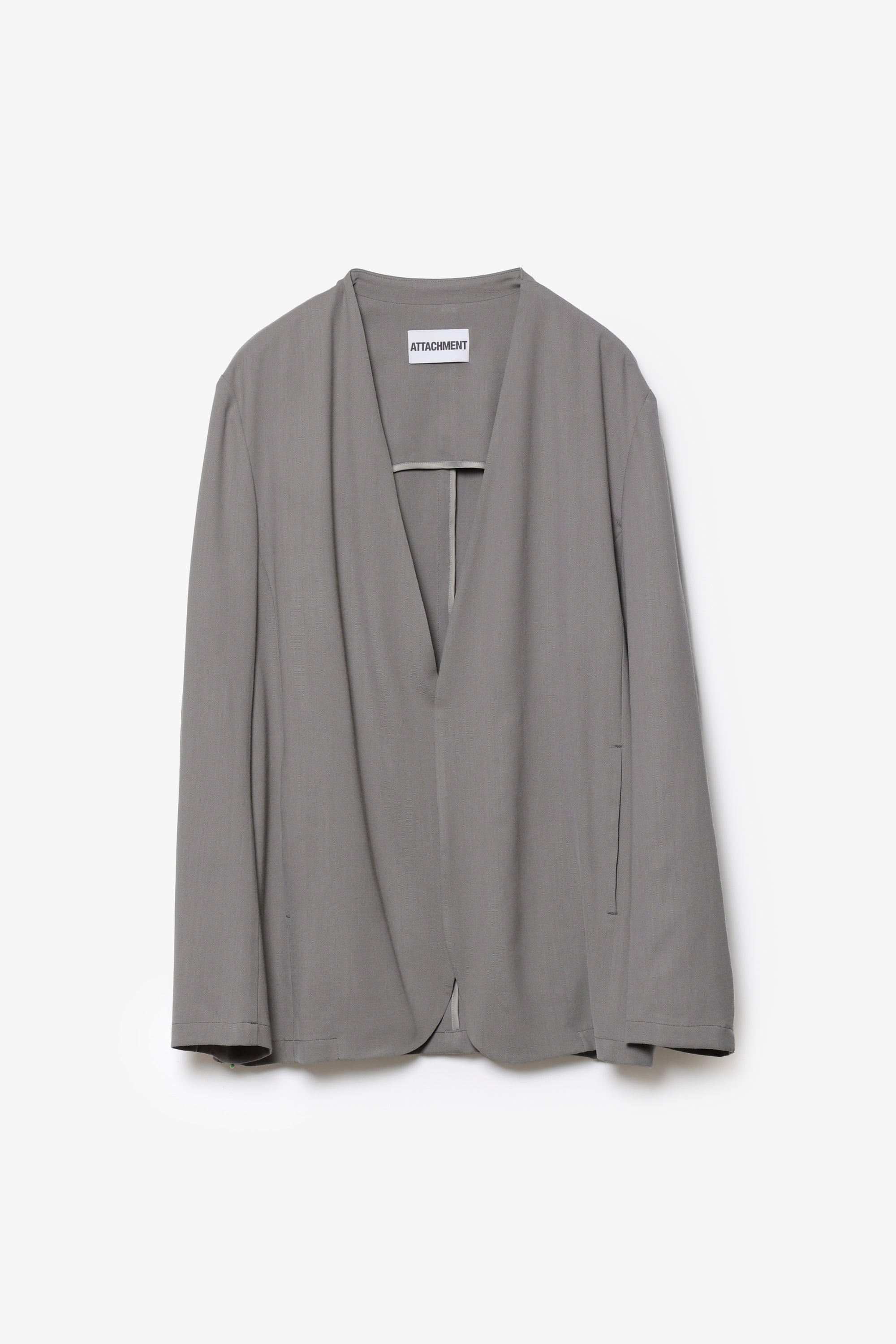 ウールツイストツイル カラーレスジャケット