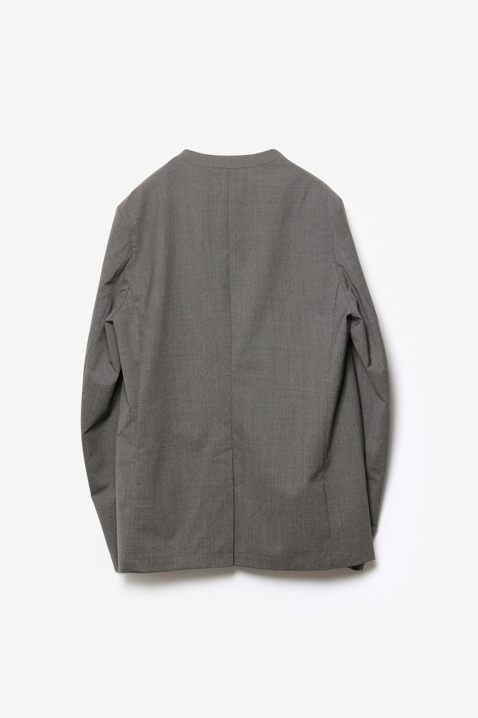ウール/トリアセテート ストレッチトロ カラーレスジャケット