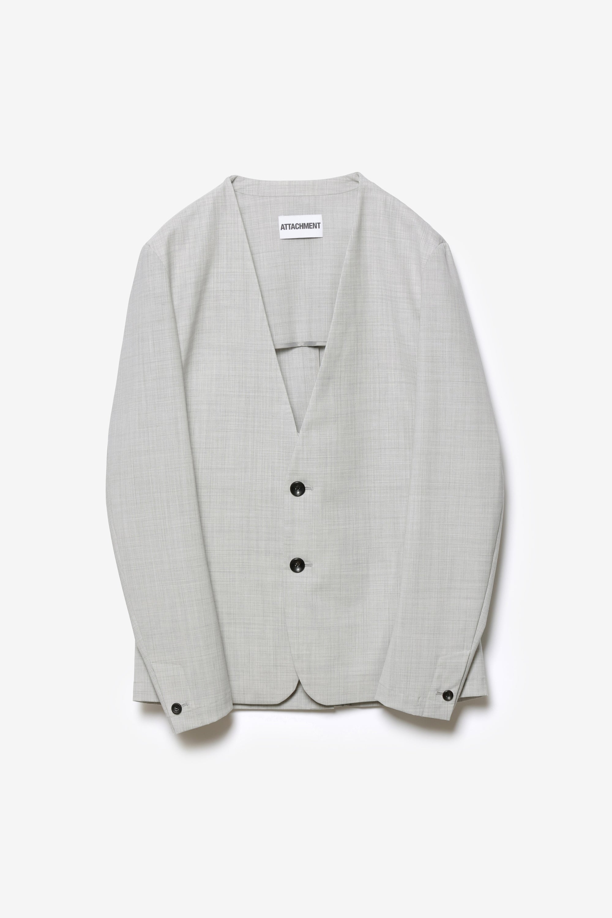 ウール/トリアセテート ストレッチトロ カラーレスジャケット