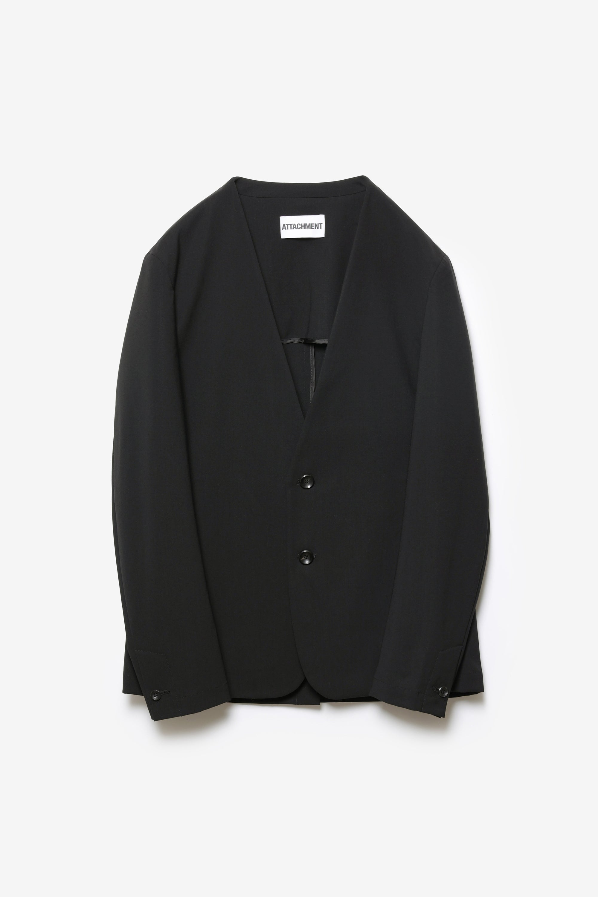 ウール/トリアセテート ストレッチトロ カラーレスジャケット