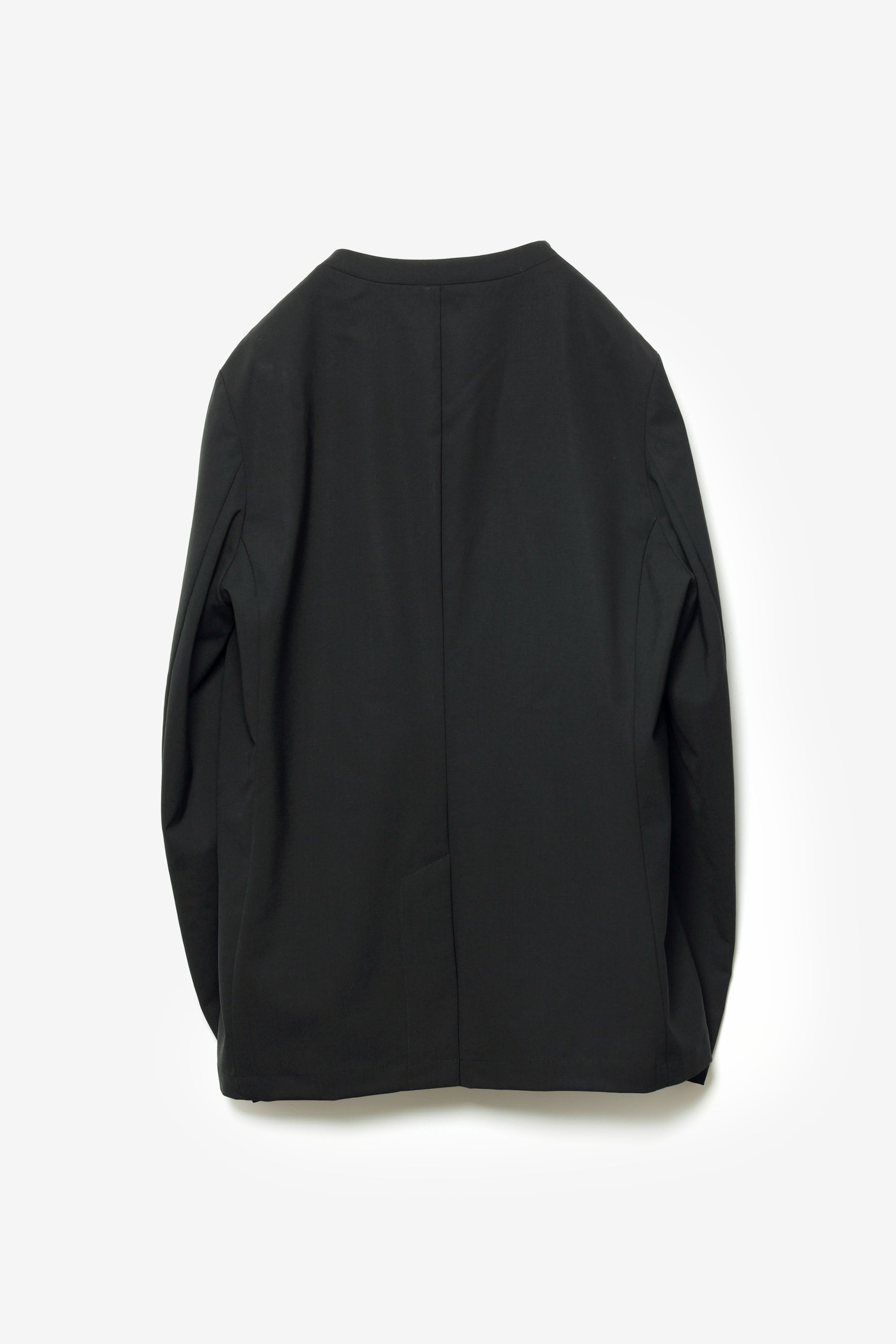 ウール/トリアセテート ストレッチトロ カラーレスジャケット