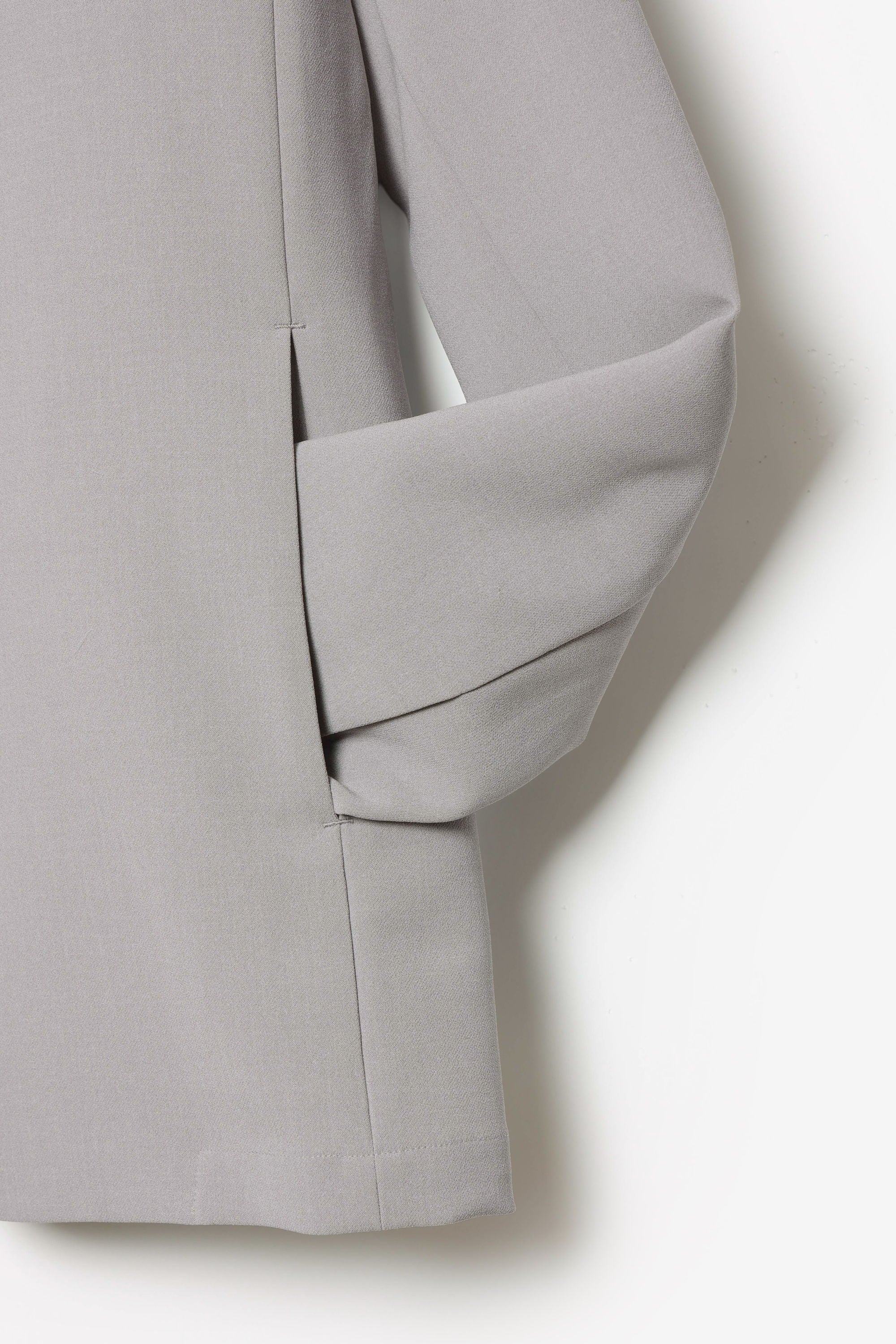 ポリエステルストレッチダブルクロス カラーレスジャケット