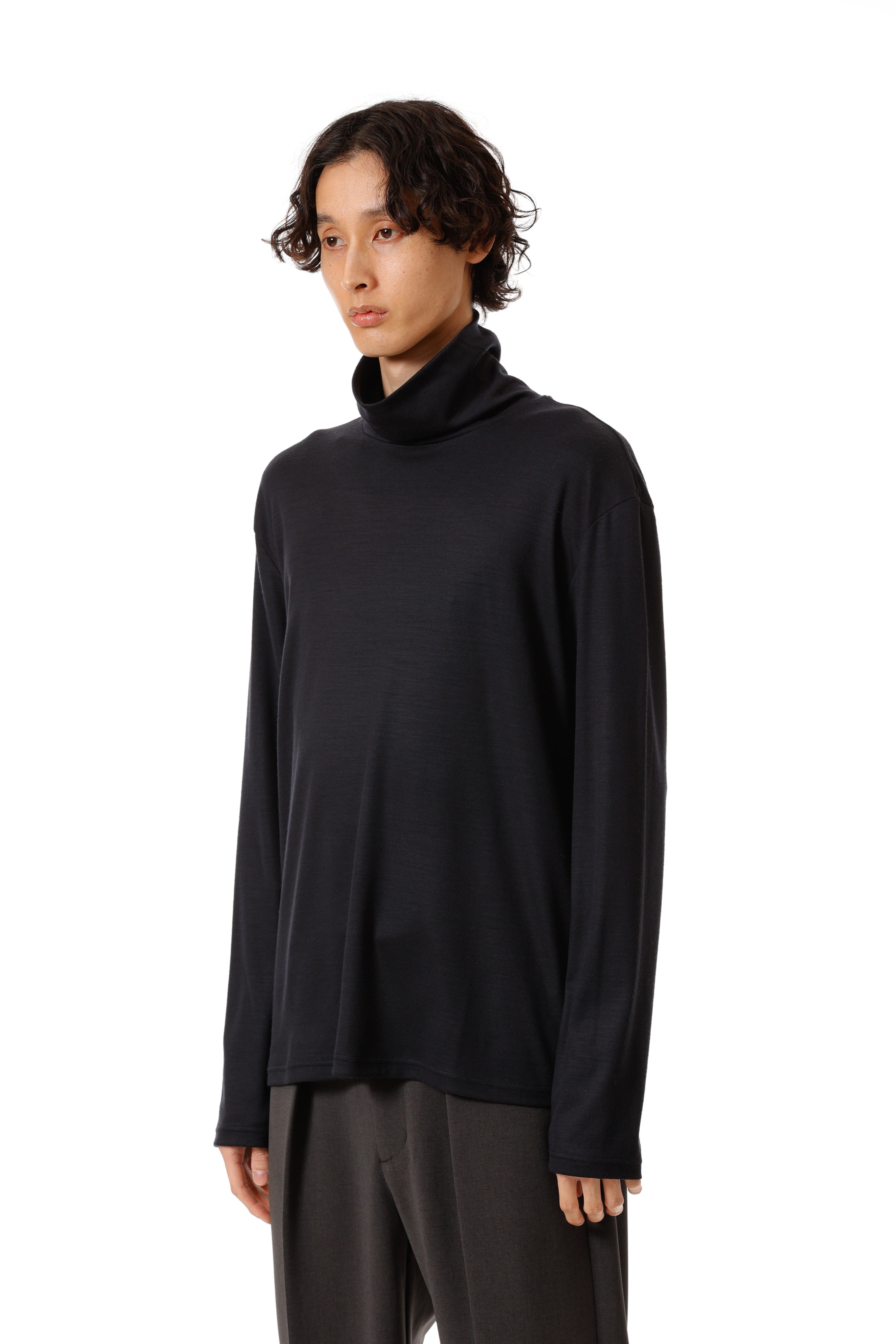AJ52-048 ウールスムース ハイネックタートルL/S カットソー