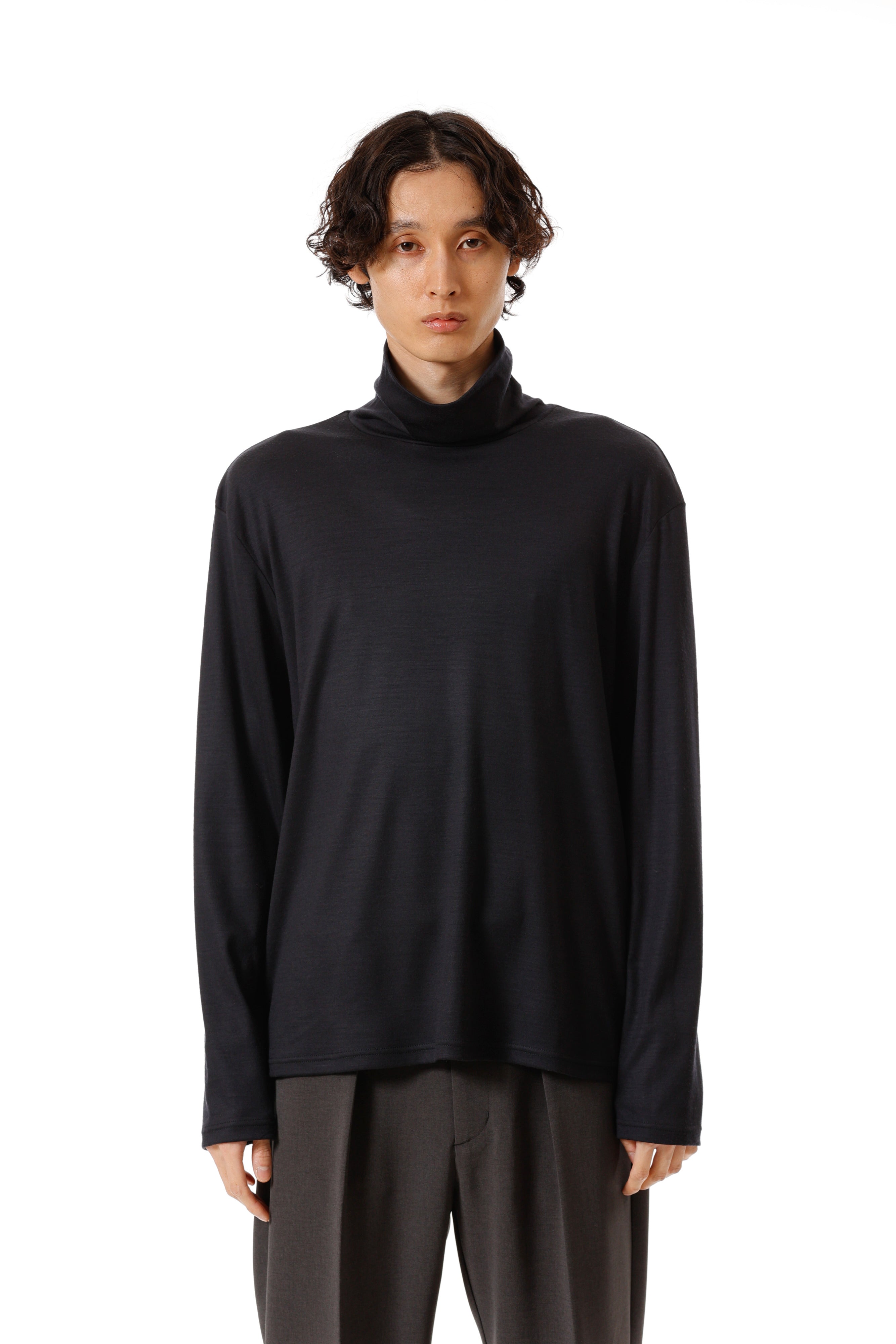 AJ52-048 ウールスムース ハイネックタートルL/S カットソー
