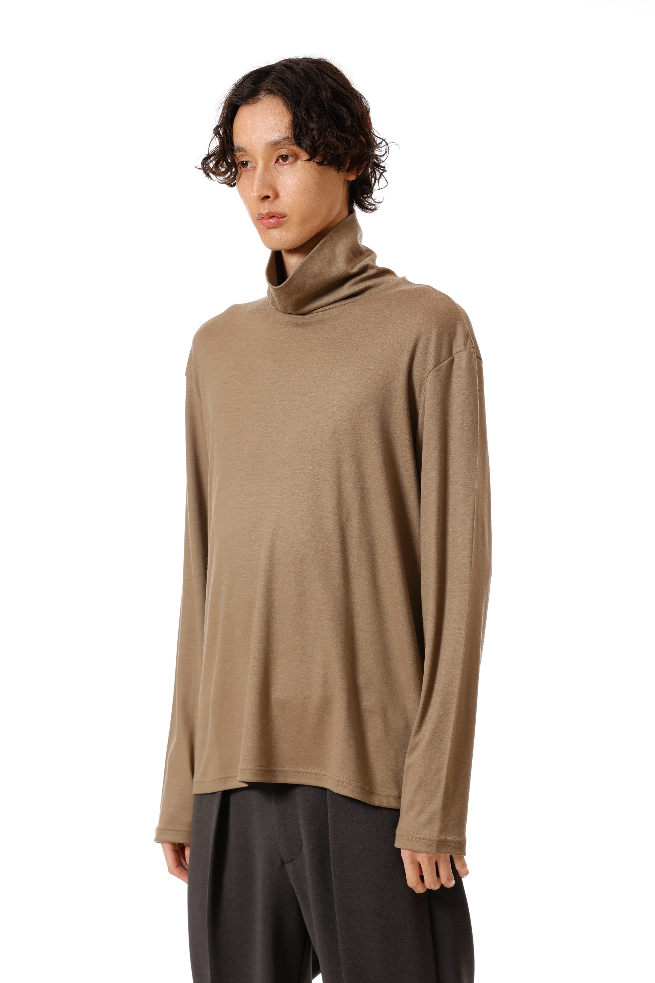 AJ52-048 ウールスムース ハイネックタートルL/S カットソー