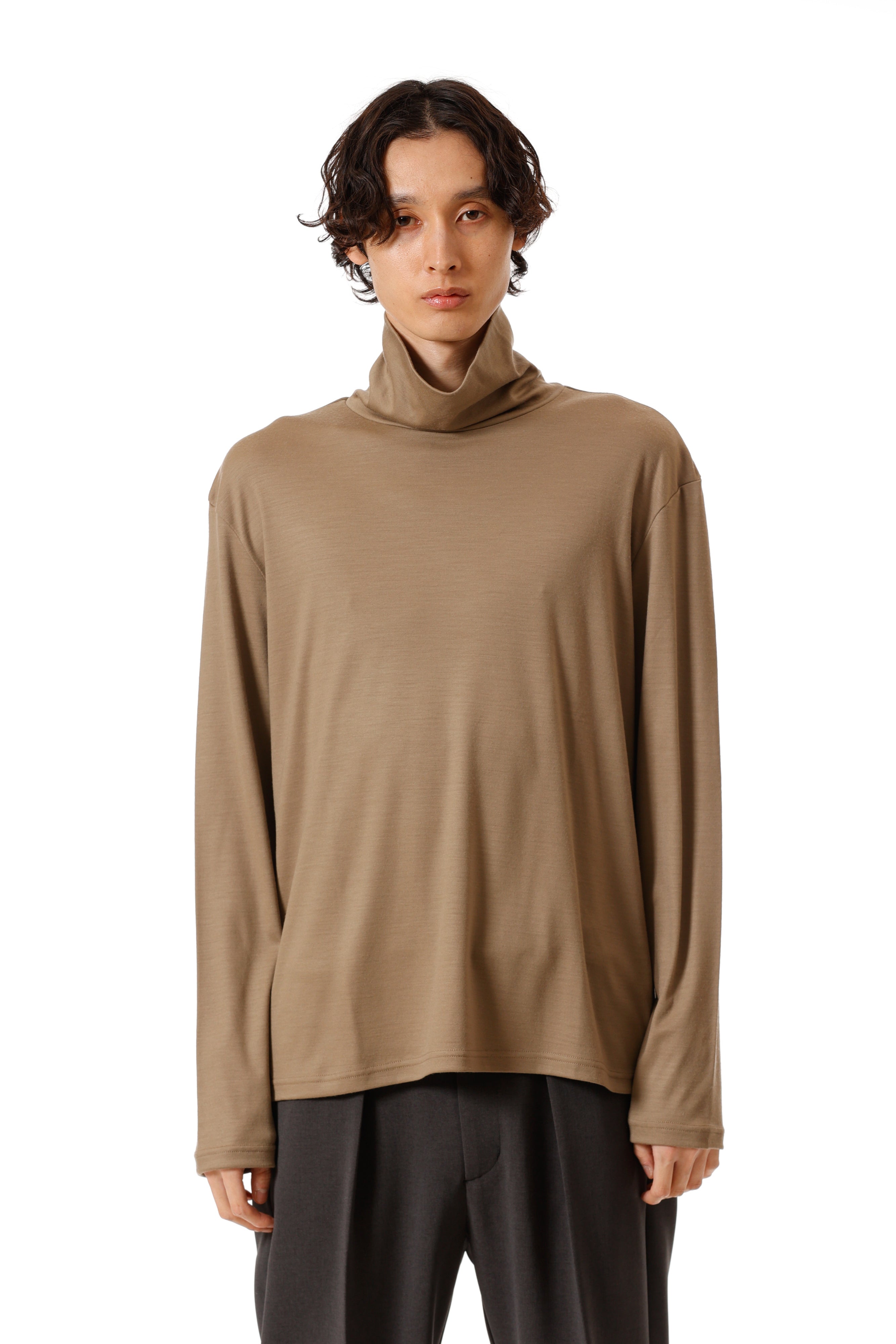AJ52-048 ウールスムース ハイネックタートルL/S カットソー
