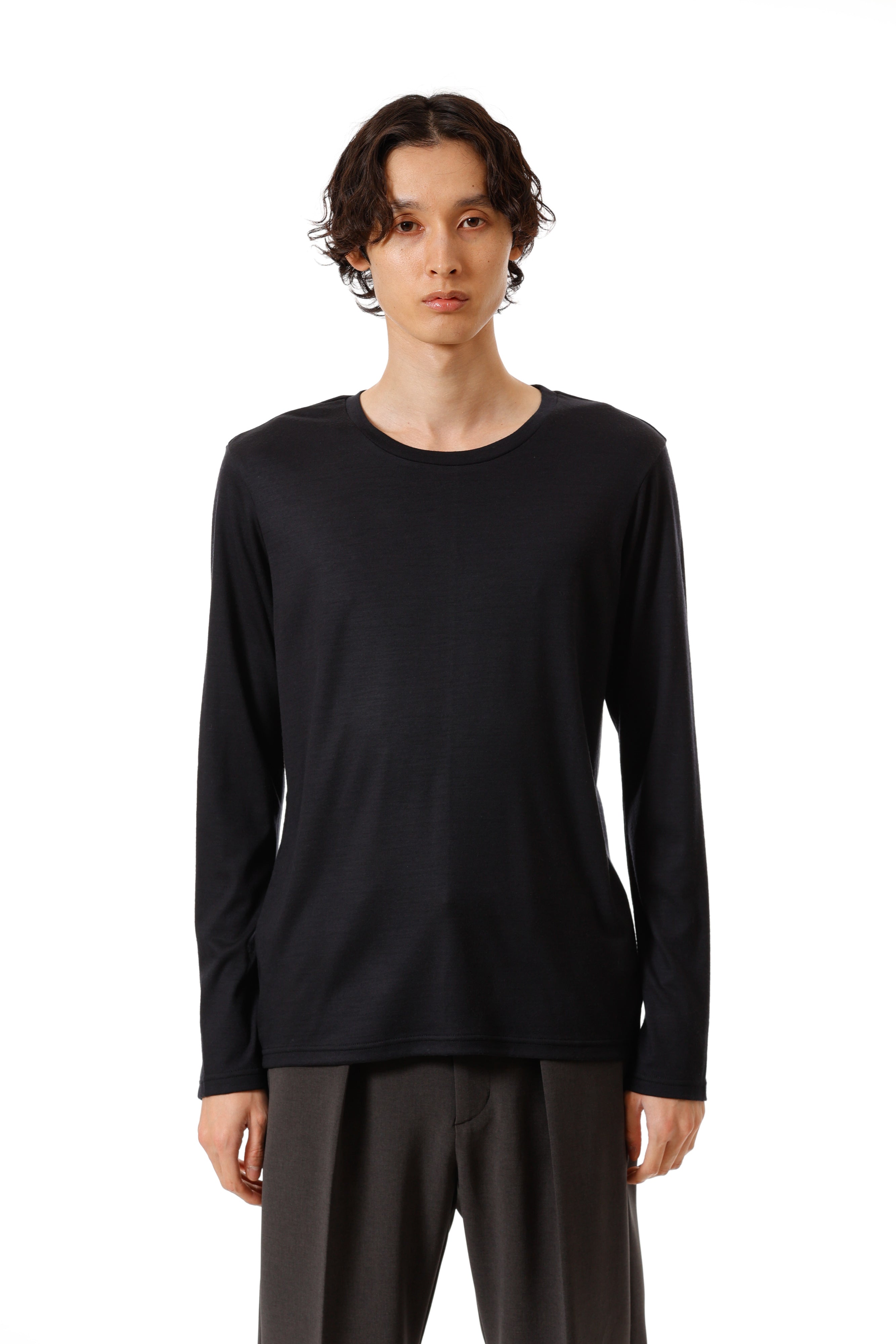 AJ52-049 ウールスムース スリムフィット L/S カットソー