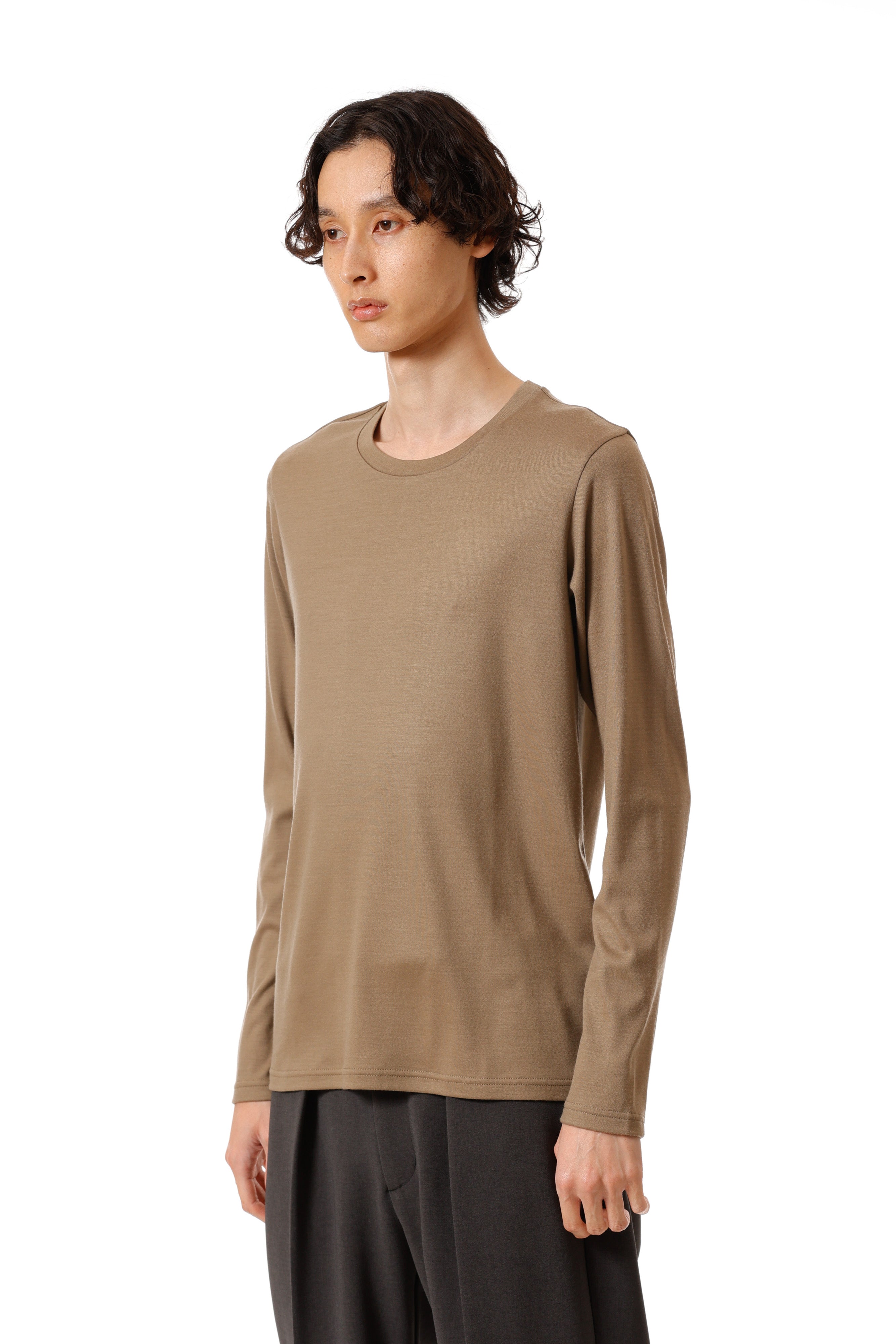 AJ52-049 ウールスムース スリムフィット L/S カットソー