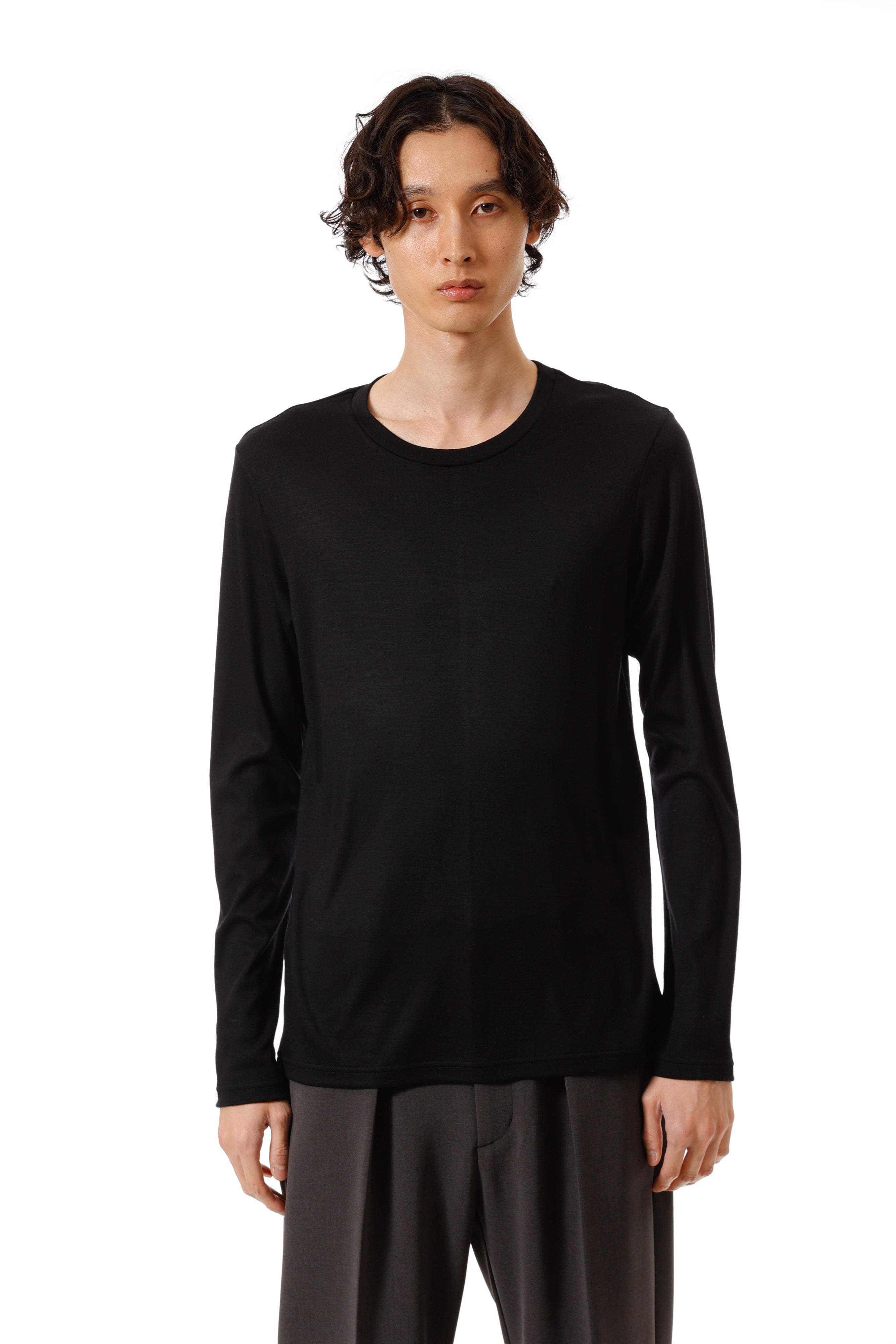 AJ52-049 ウールスムース スリムフィット L/S カットソー