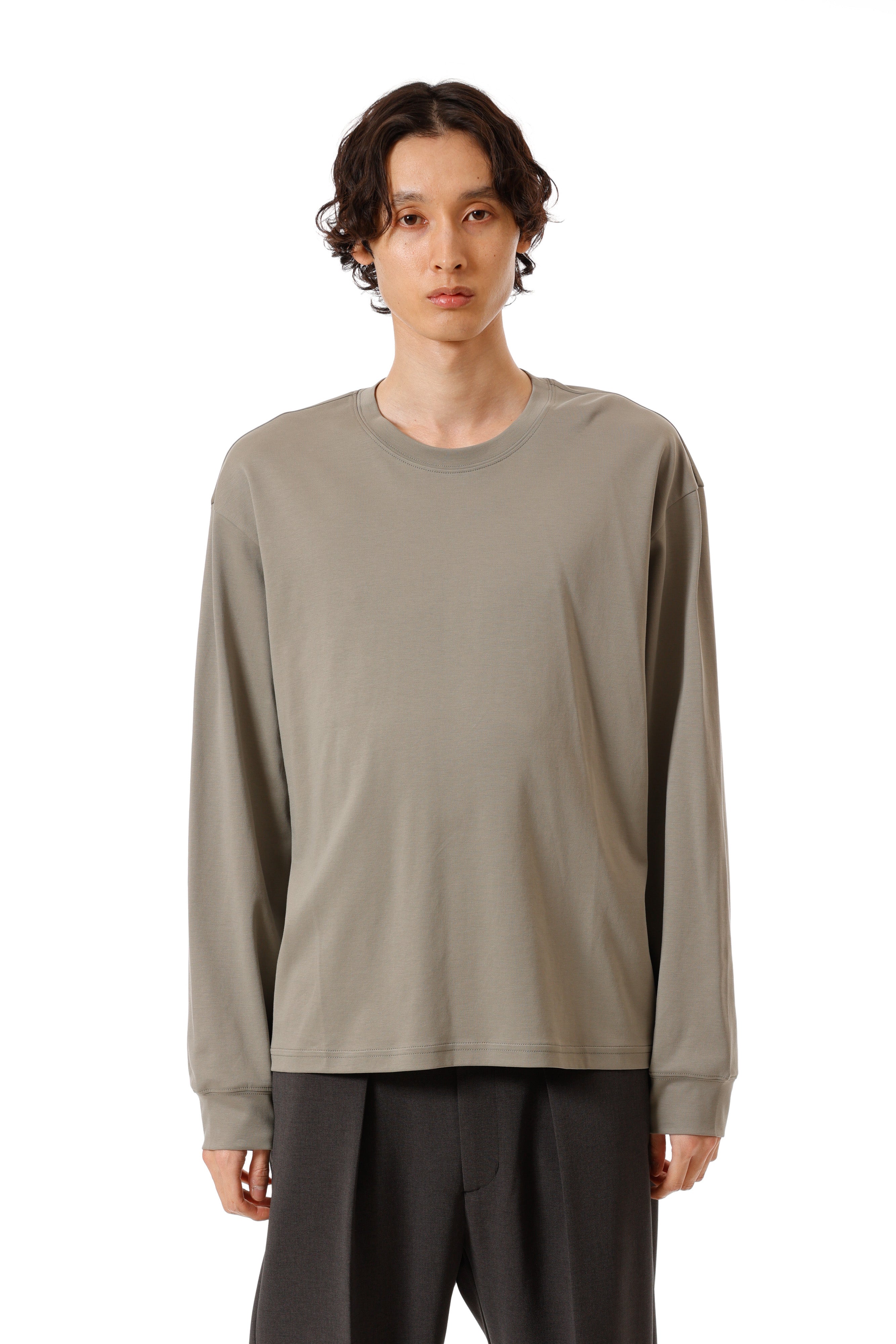 AJ52-088 コットンダブルフェイス オーバーサイズ L/S カットソー