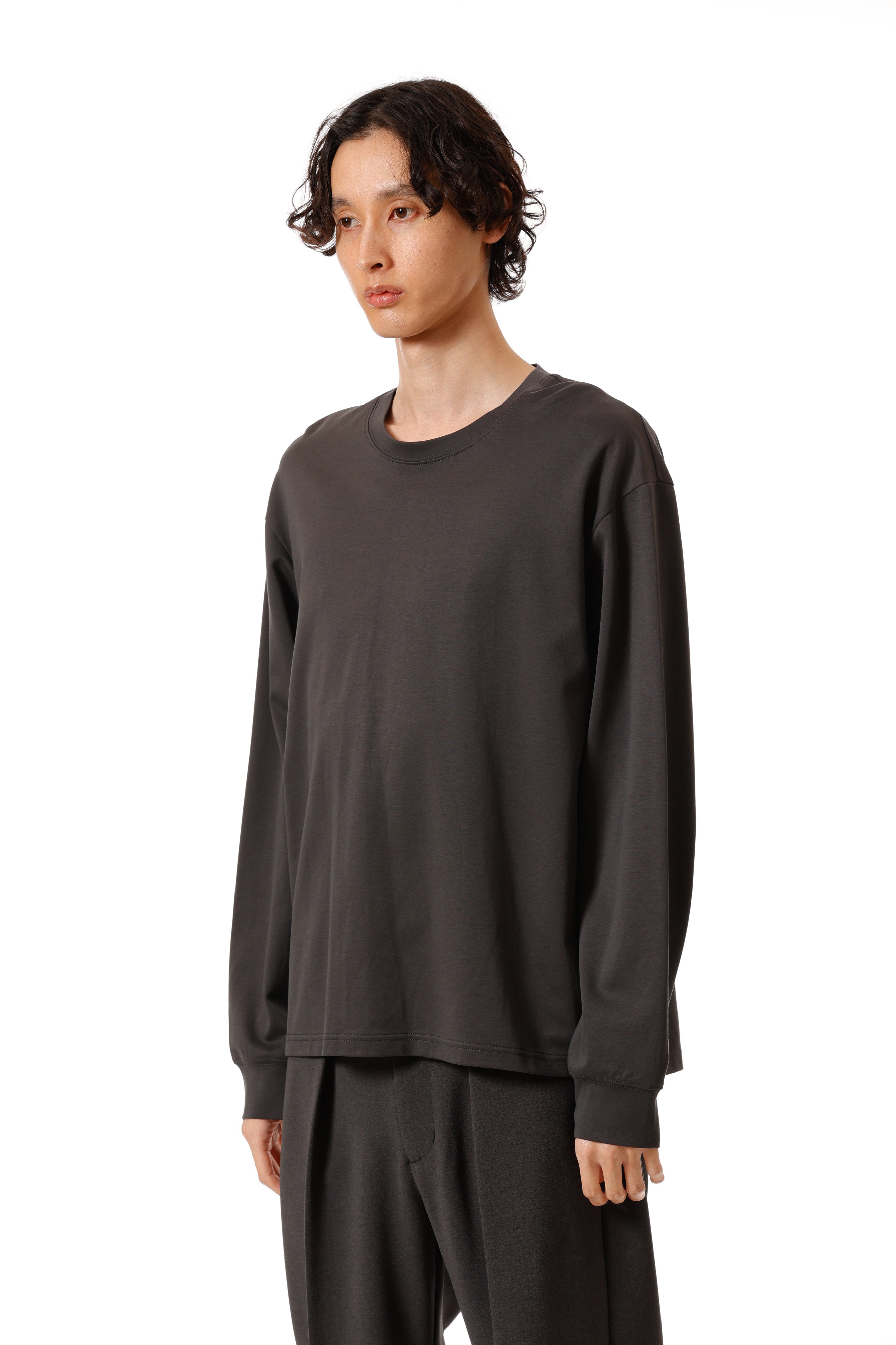 AJ52-088 コットンダブルフェイス オーバーサイズ L/S カットソー