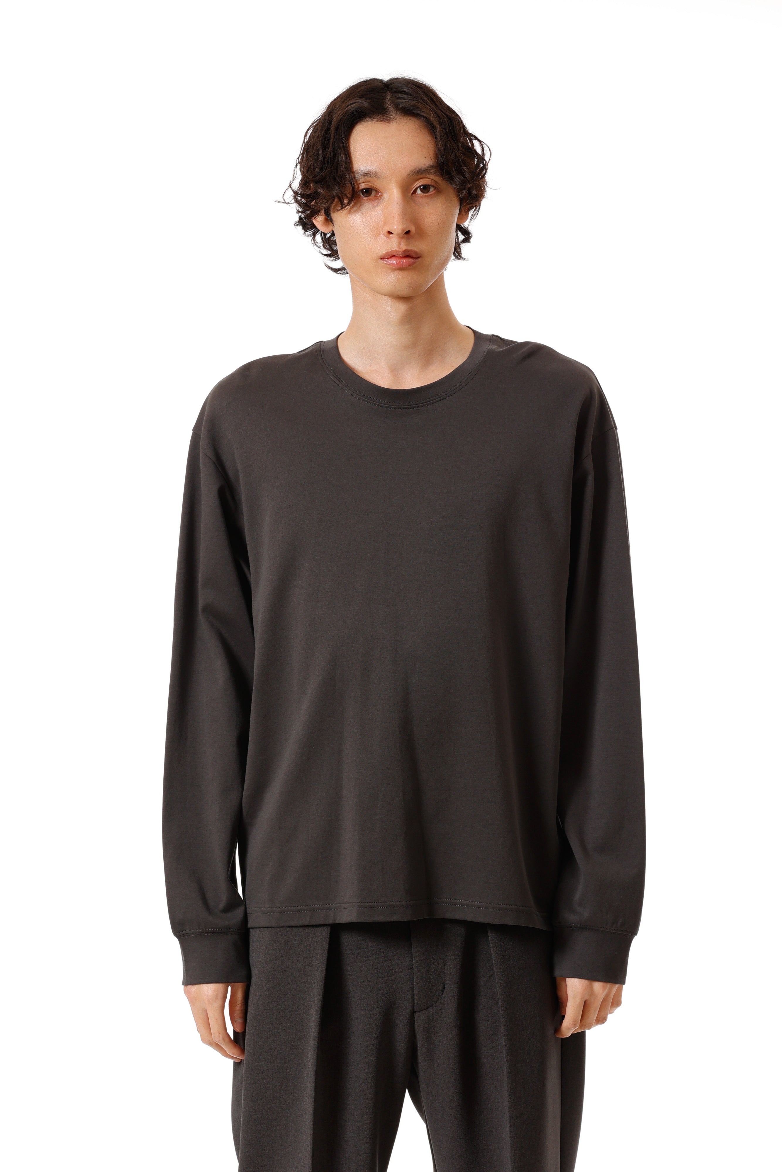 AJ52-088 コットンダブルフェイス オーバーサイズ L/S カットソー