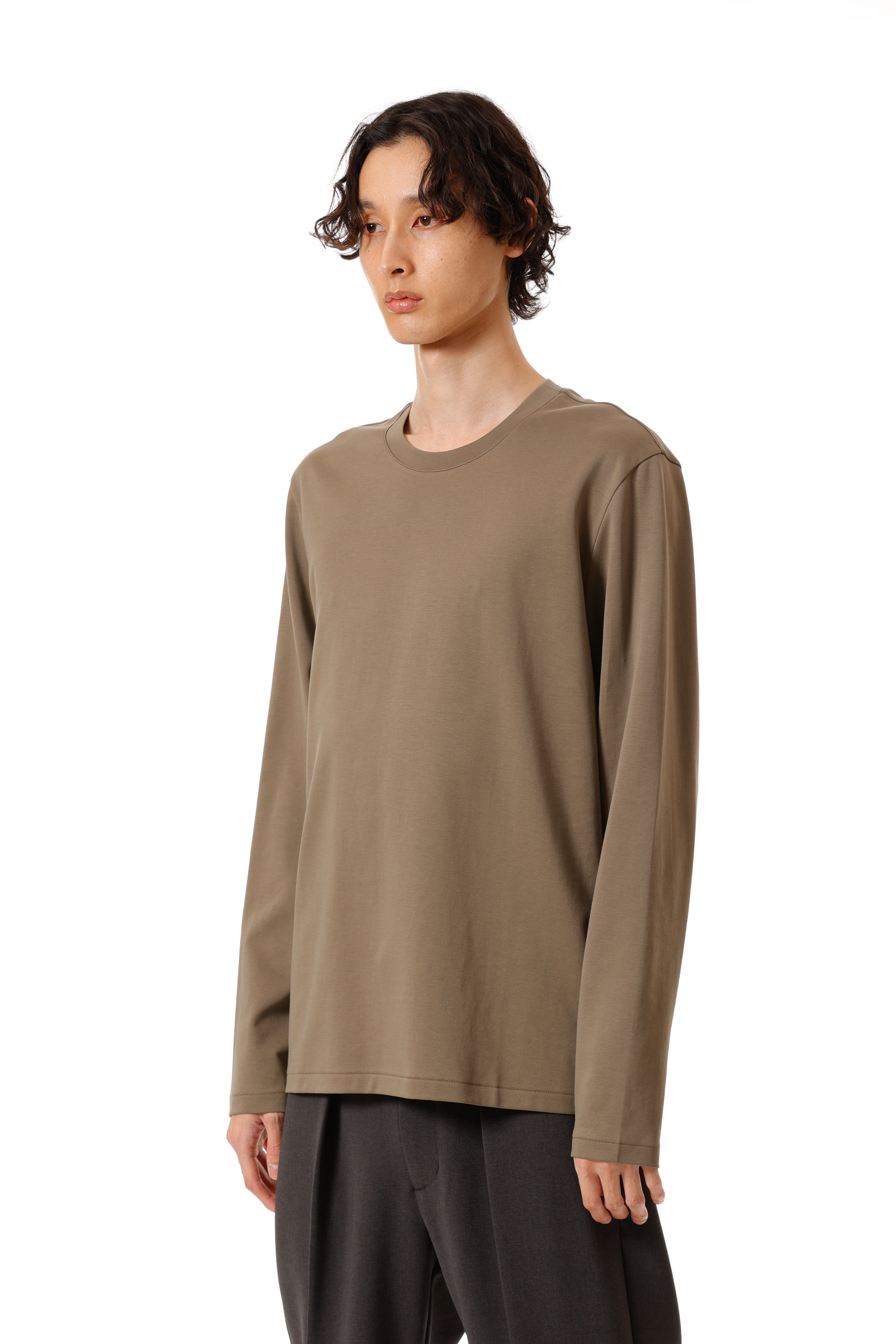 AJ52-089 コットンダブルフェイス スリムフィット L/S カットソー