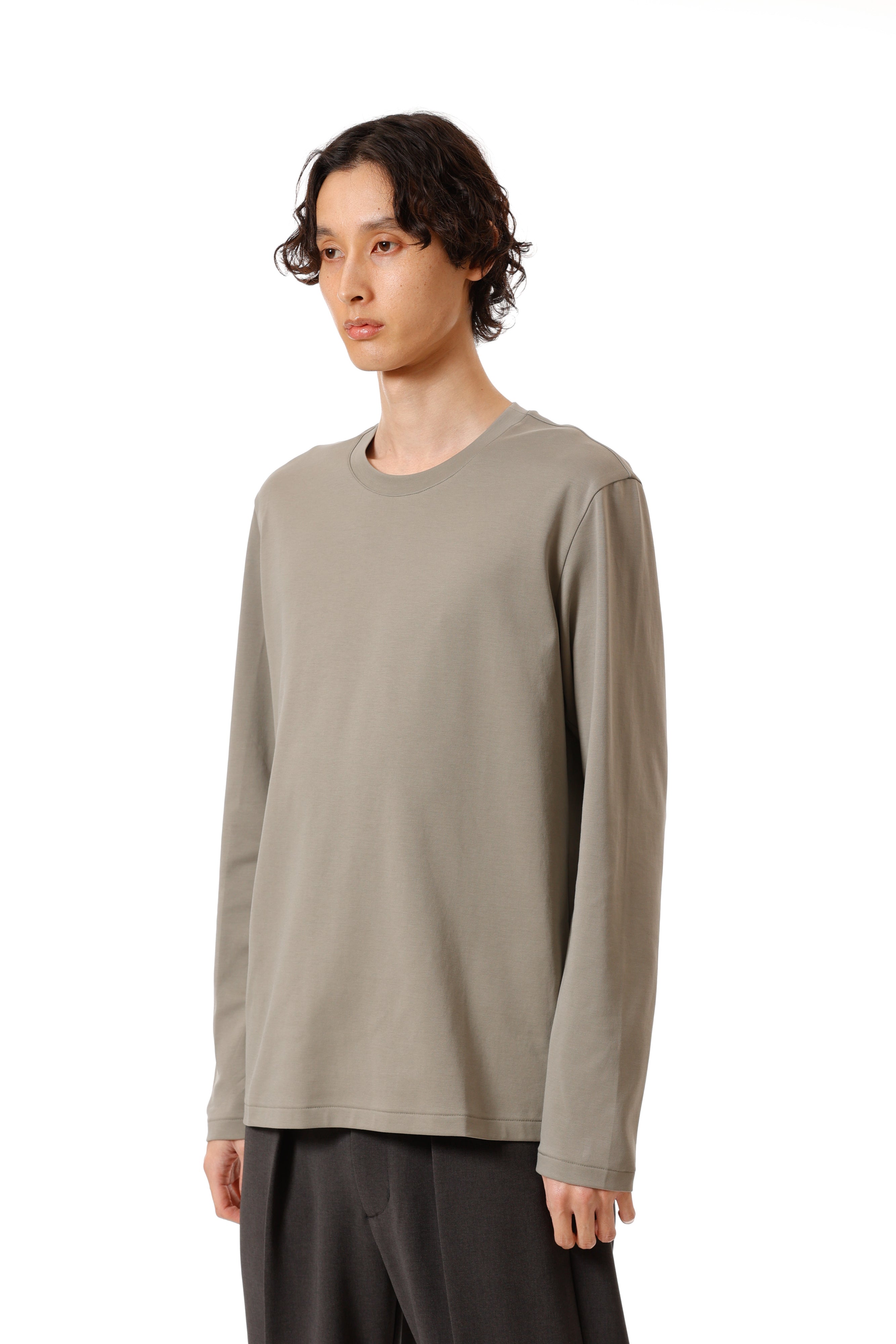 AJ52-089 コットンダブルフェイス スリムフィット L/S カットソー