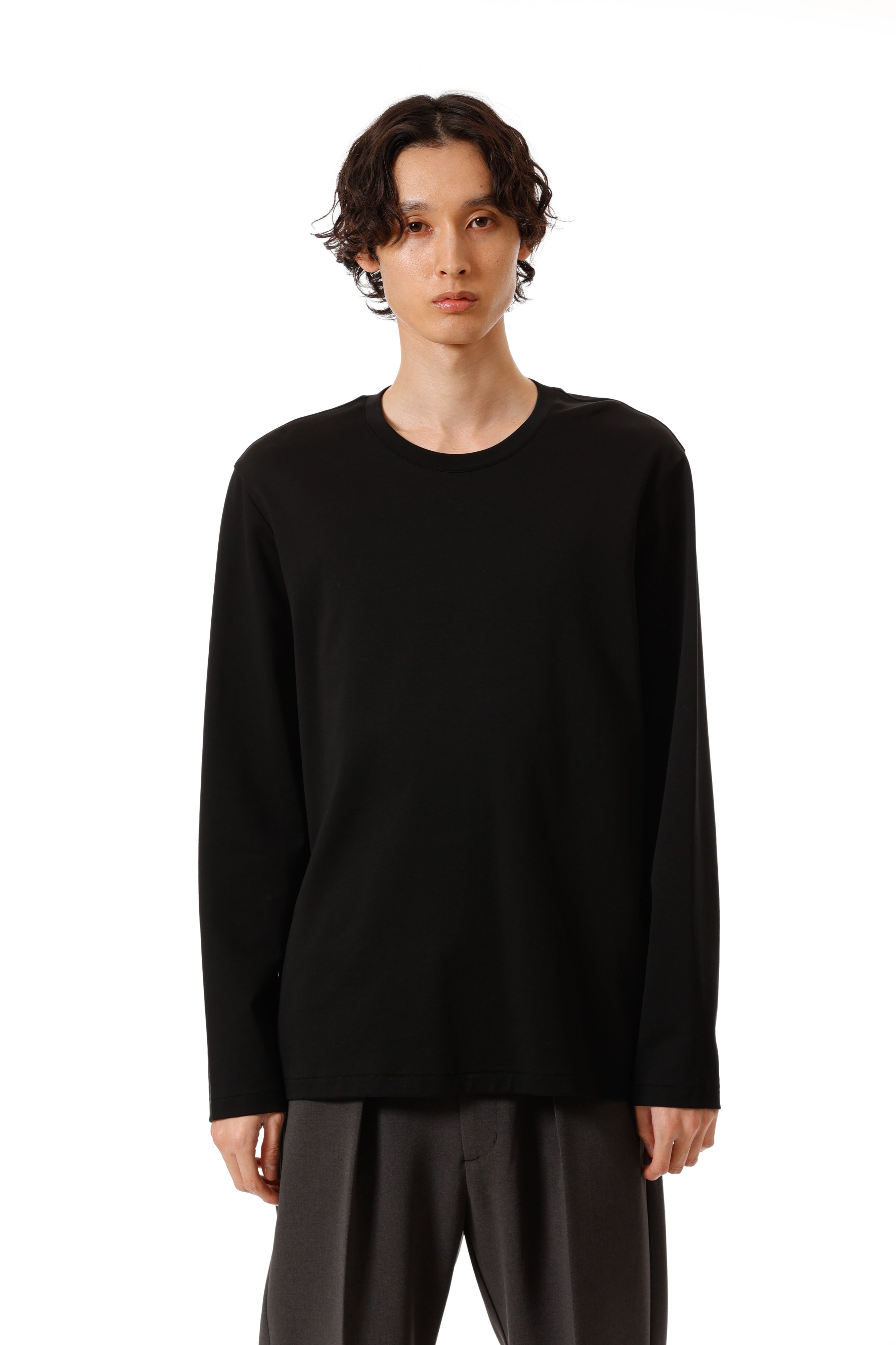 AJ52-089 コットンダブルフェイス スリムフィット L/S カットソー