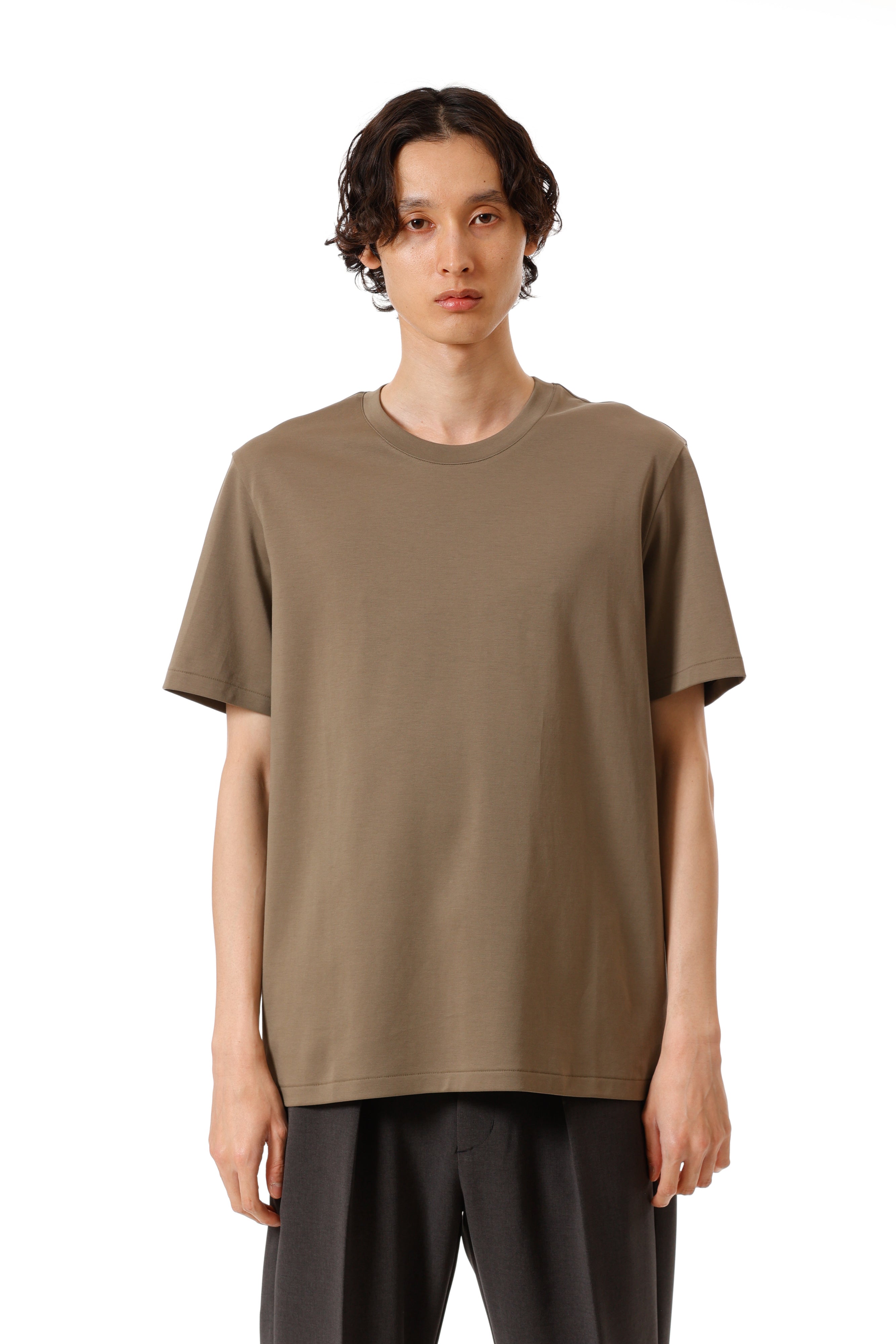 AJ52-090 コットンダブルフェイス スリムフィットS/STシャツ