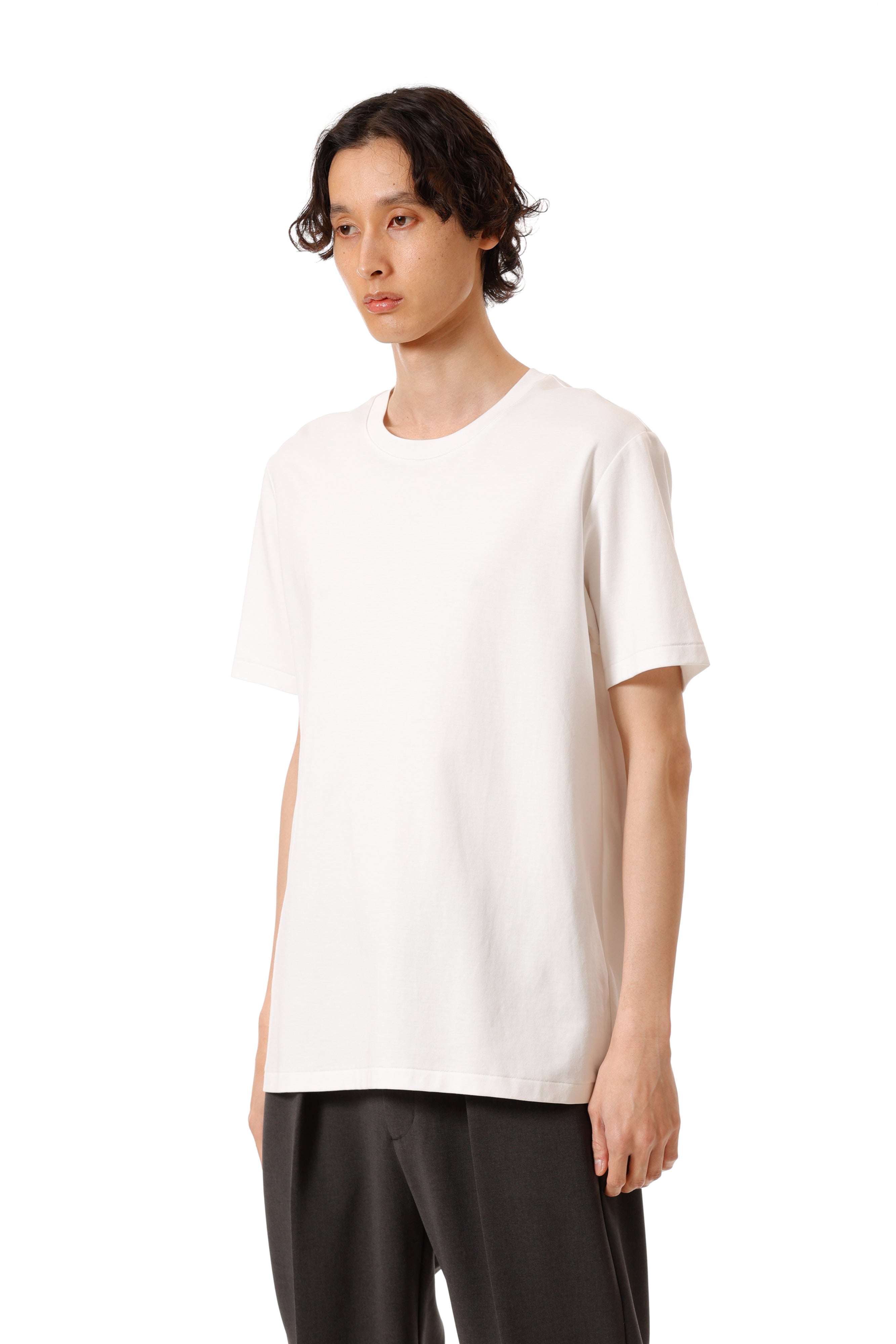 AJ52-090 コットンダブルフェイス スリムフィットS/STシャツ