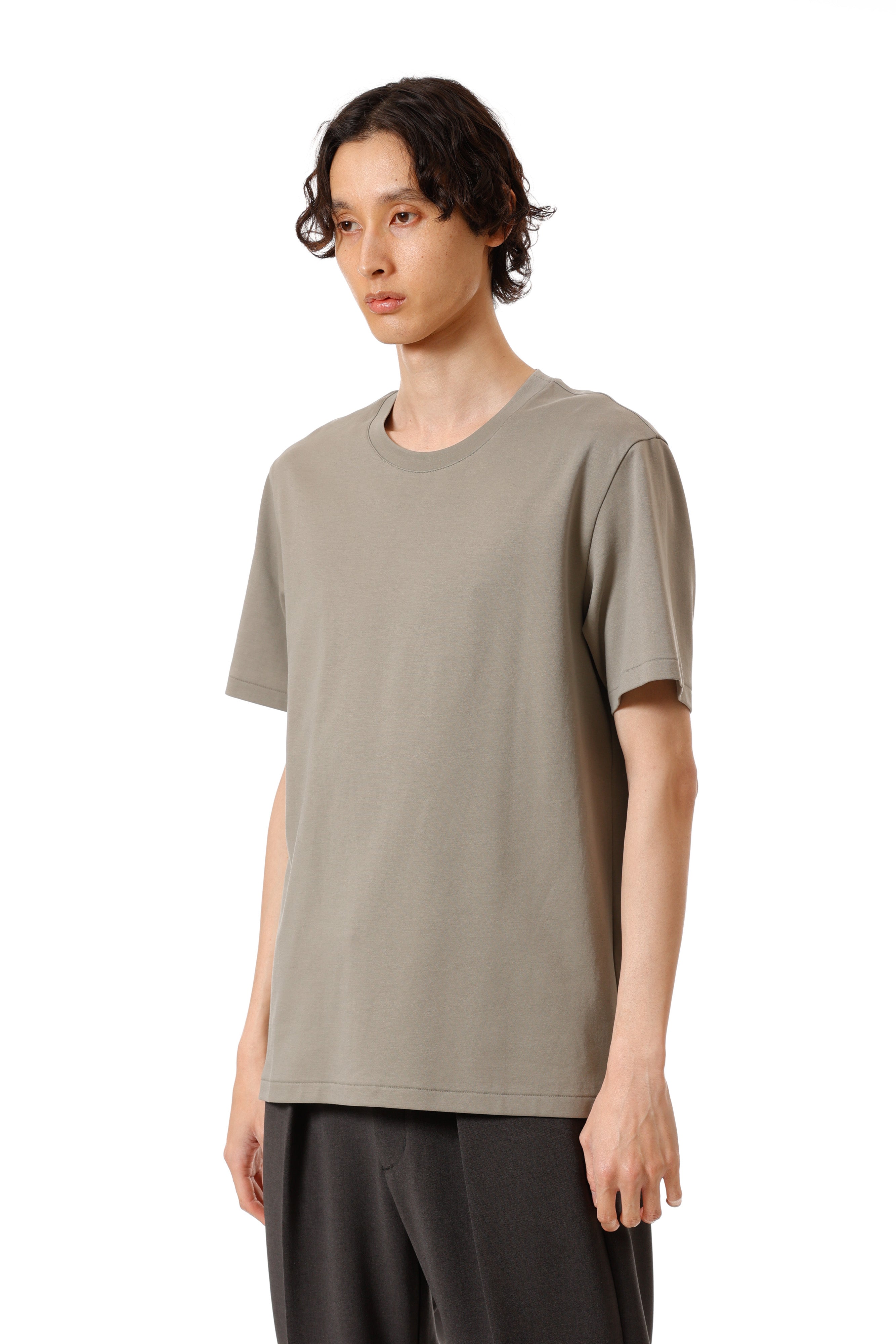 AJ52-090 コットンダブルフェイス スリムフィットS/STシャツ