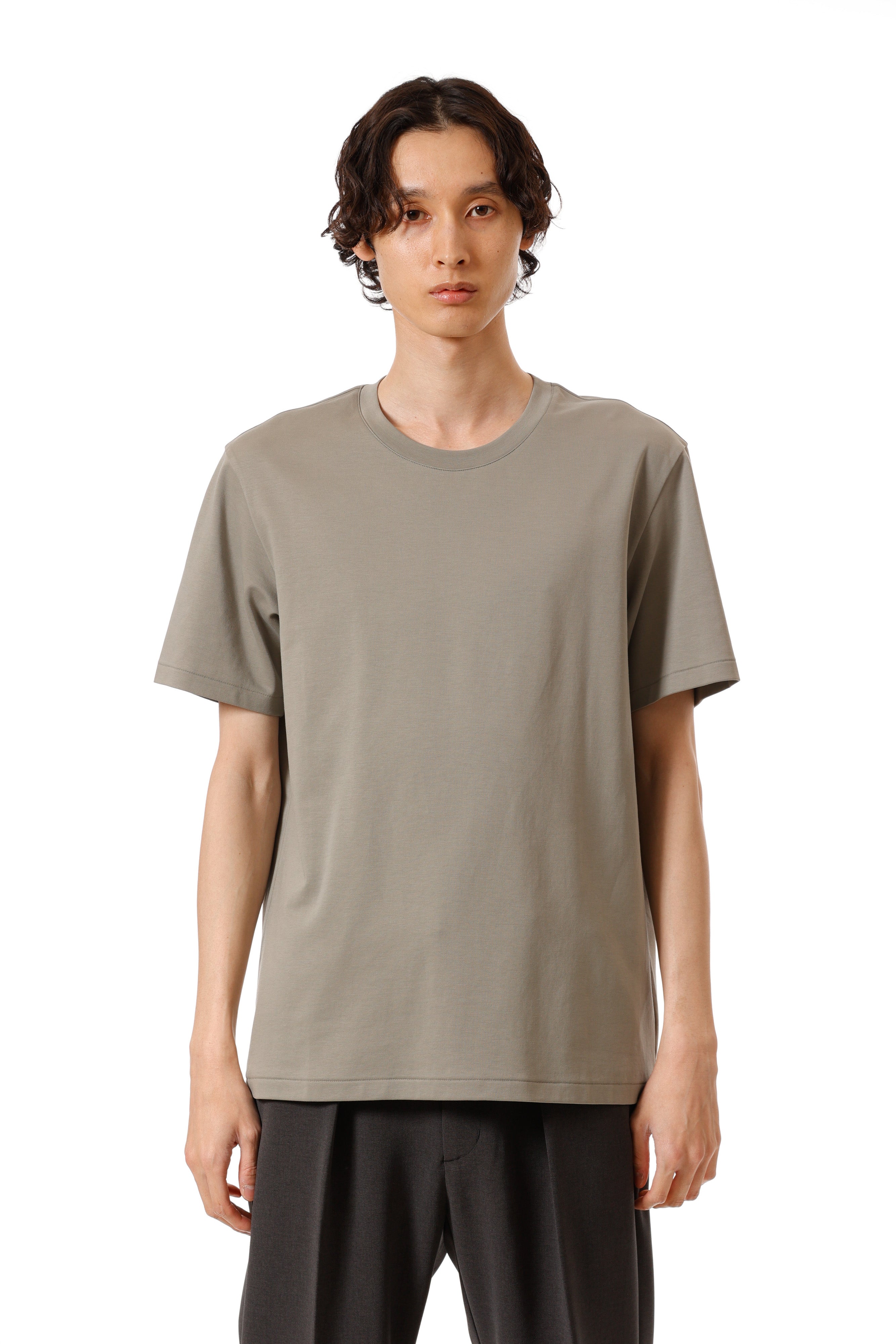 AJ52-090 コットンダブルフェイス スリムフィットS/STシャツ